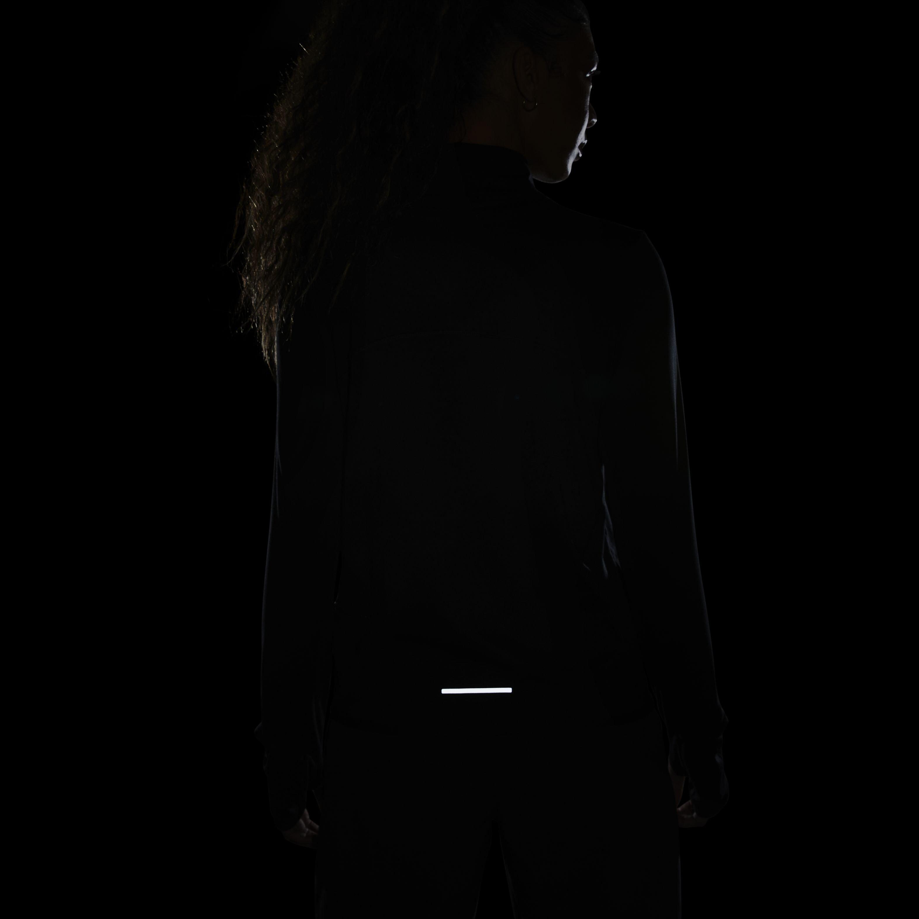 Nike Women's Swift Element Dri-FIT UV 1/4 Zip Running Top - BLACK Thumbnail View 8