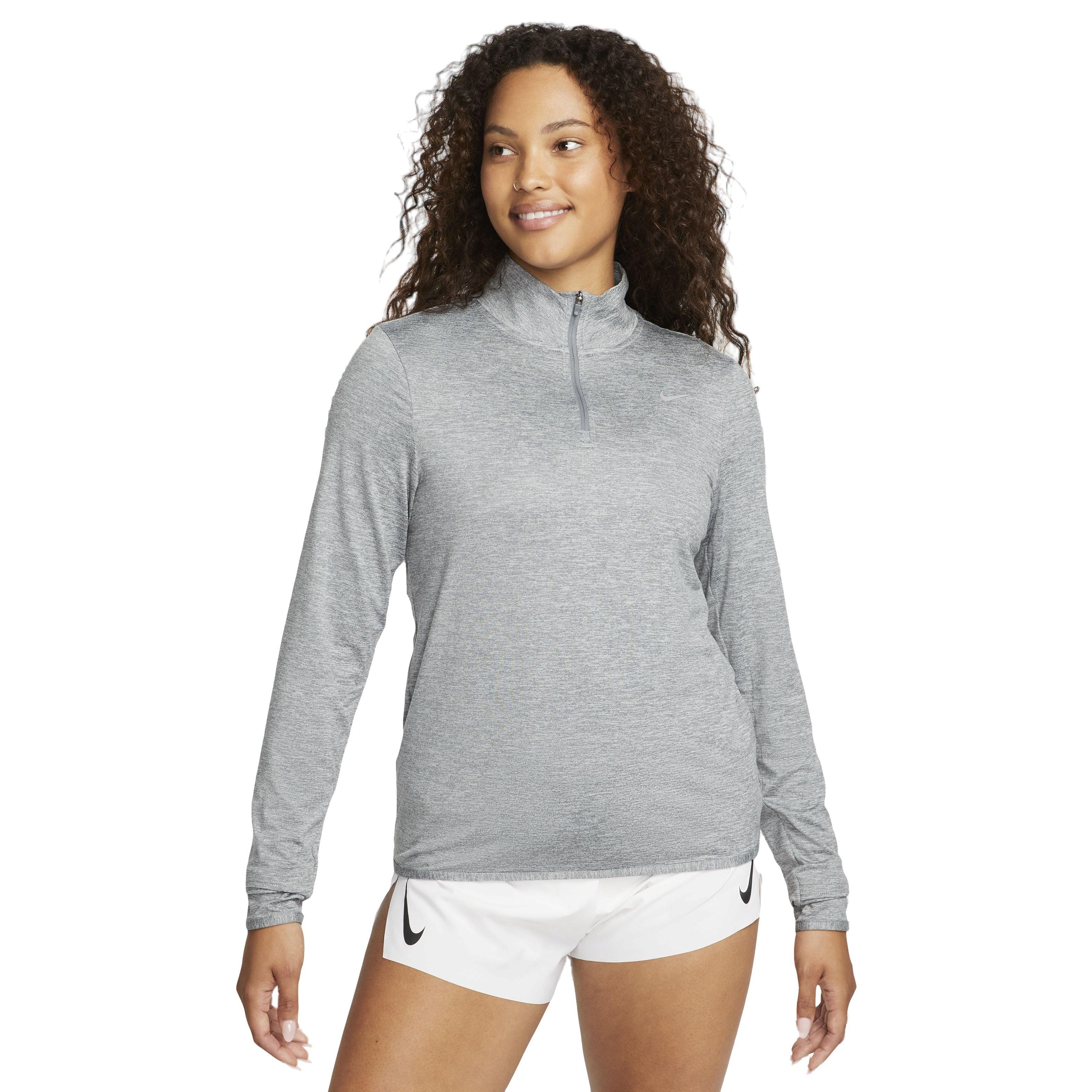 Nike Women's Swift Element Dri-FIT UV 1/4 Zip Running Top - GREY Thumbnail View 1