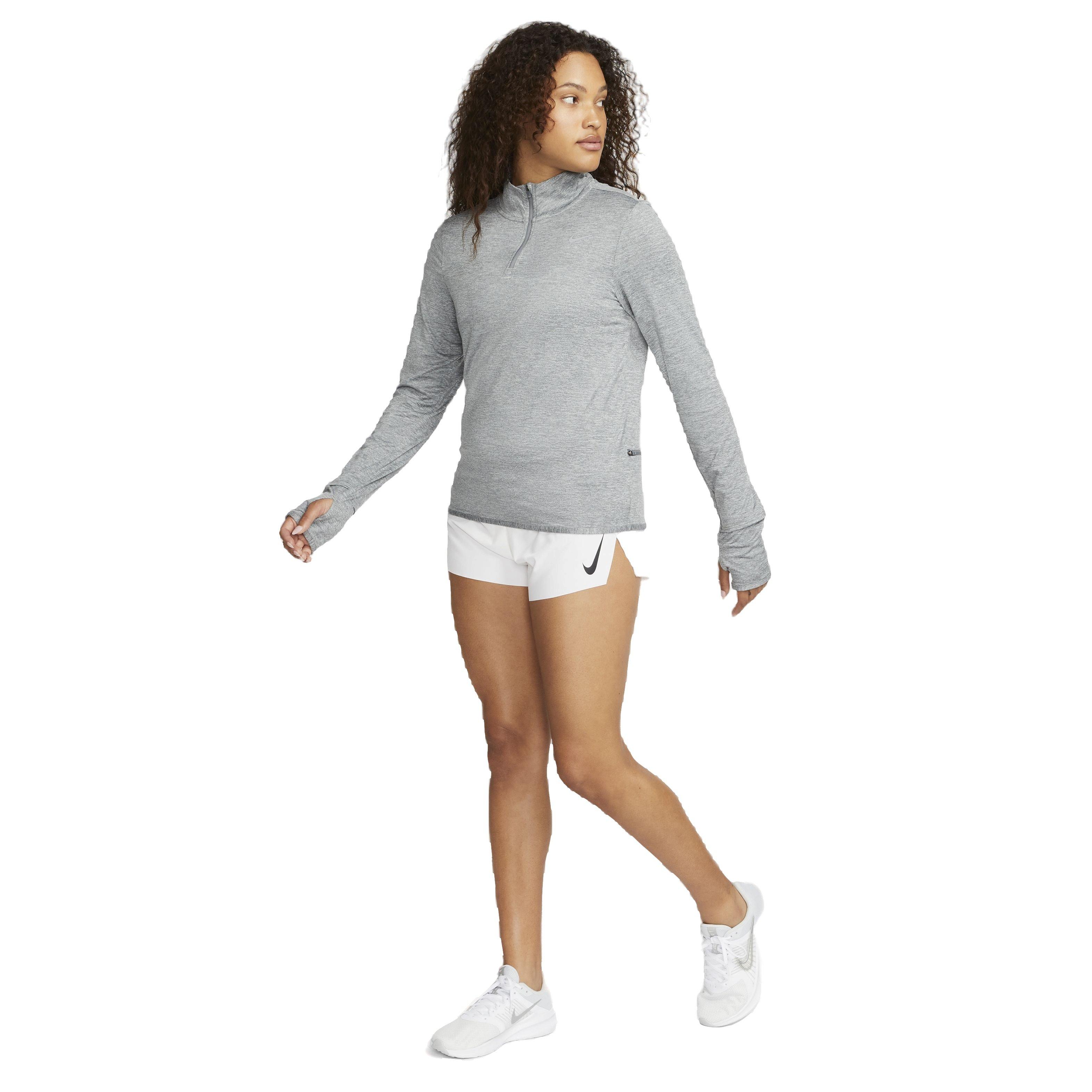 Nike Women's Swift Element Dri-FIT UV 1/4 Zip Running Top - GREY Thumbnail View 6