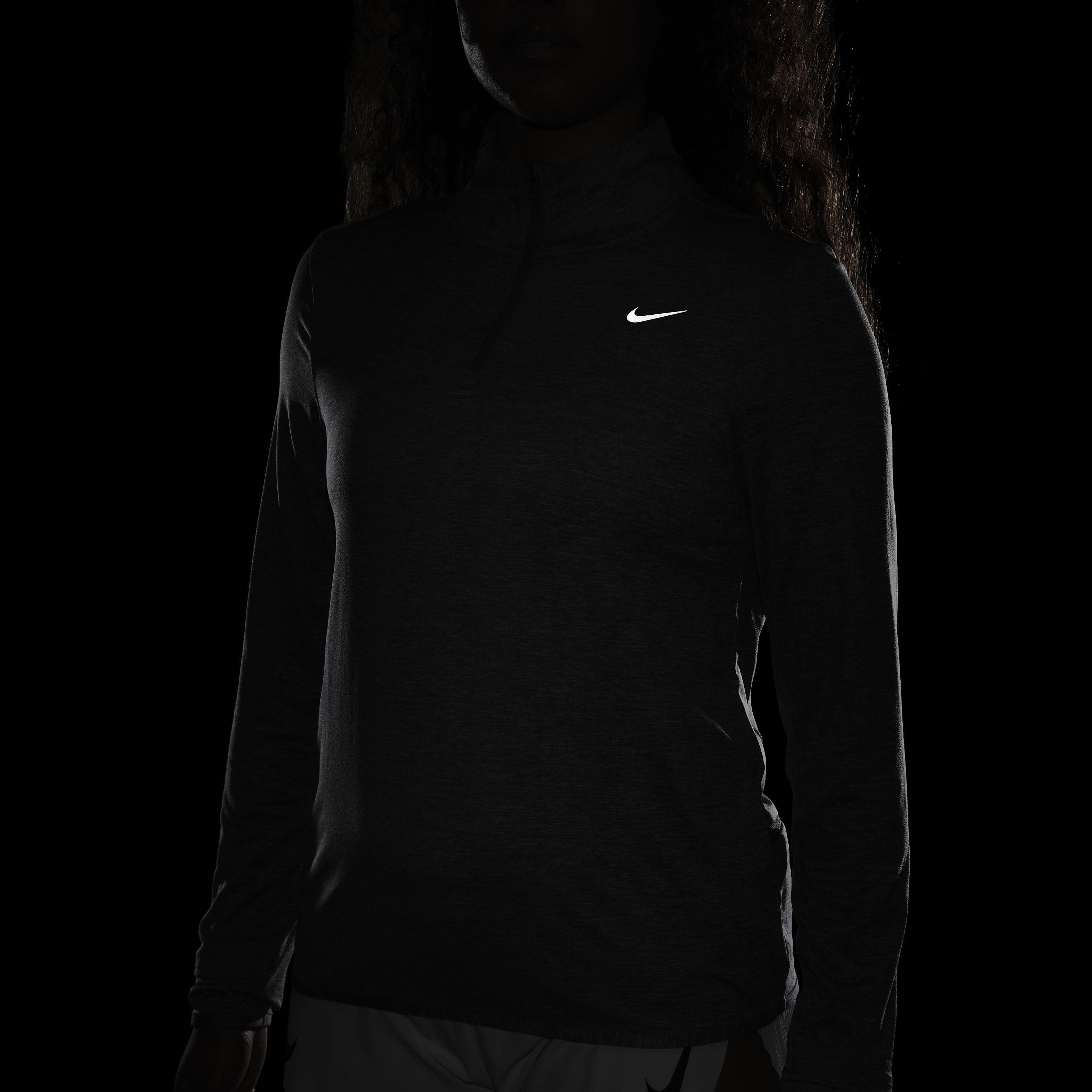 Nike Women's Swift Element Dri-FIT UV 1/4 Zip Running Top - GREY Thumbnail View 7