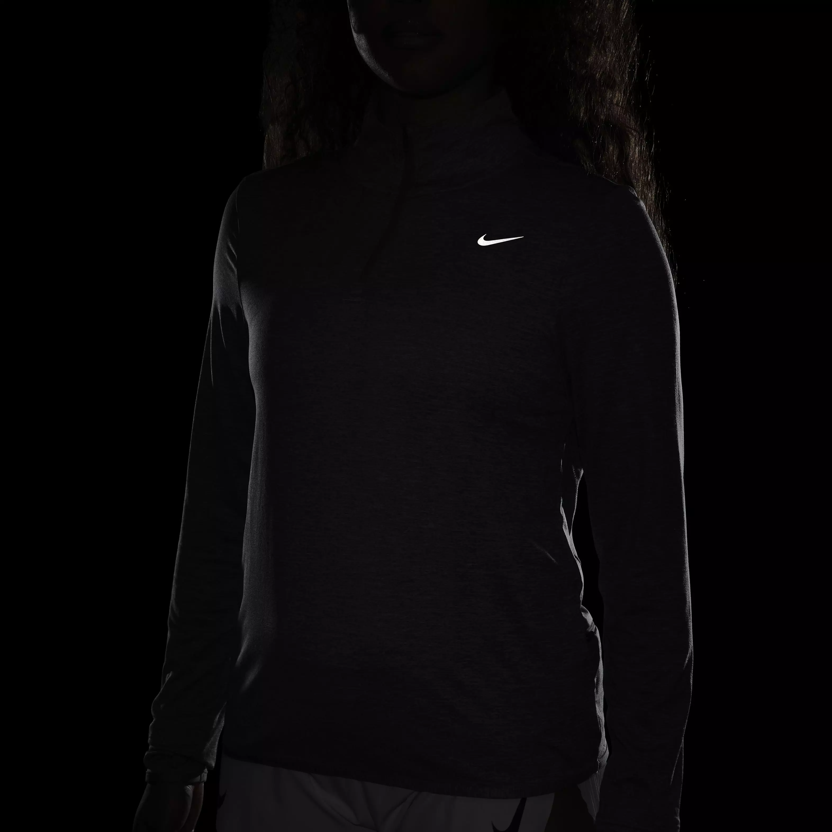 Nike Women's Swift Element Dri-FIT UV 1/4 Zip Running Top - GREY