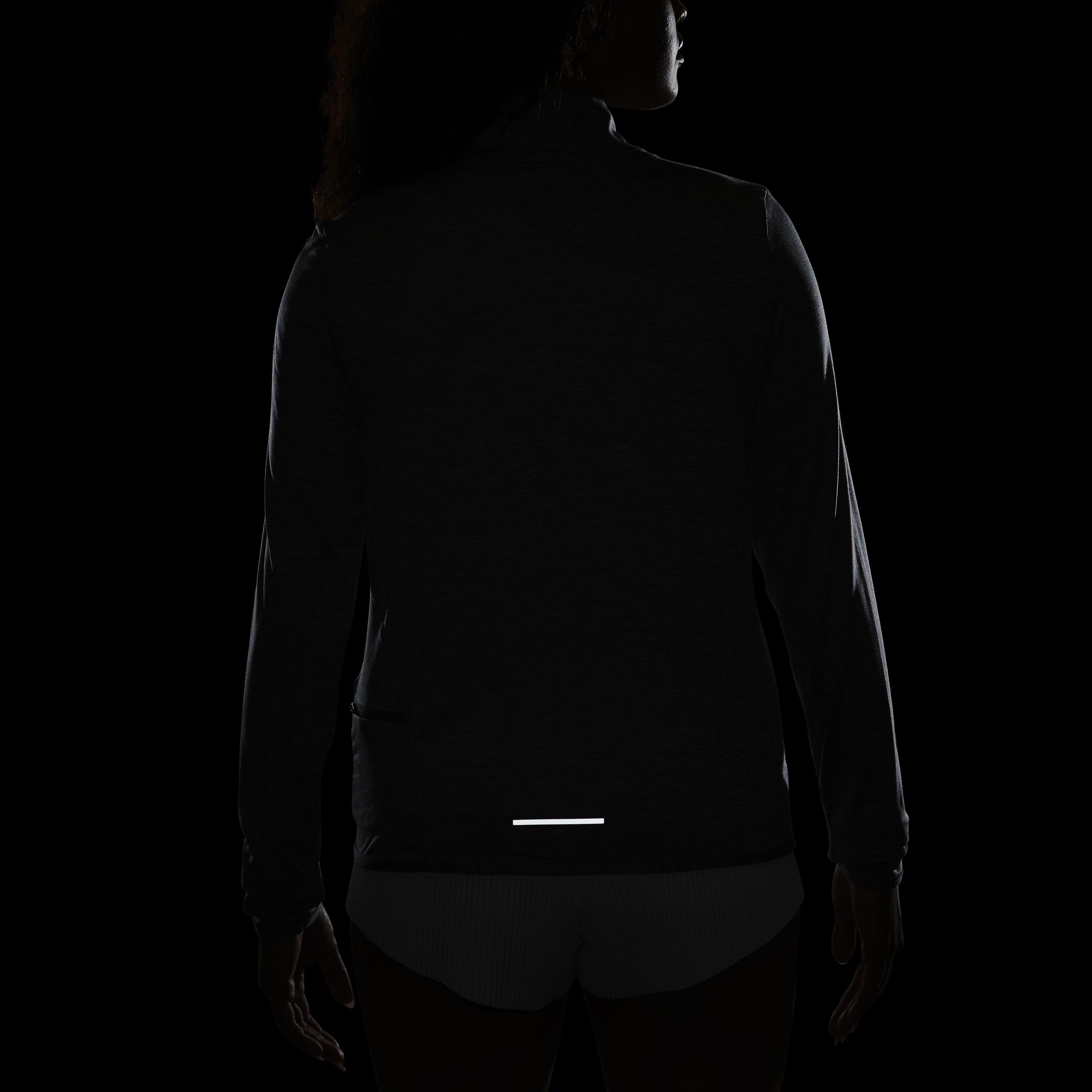 Nike Women's Swift Element Dri-FIT UV 1/4 Zip Running Top - GREY Thumbnail View 8