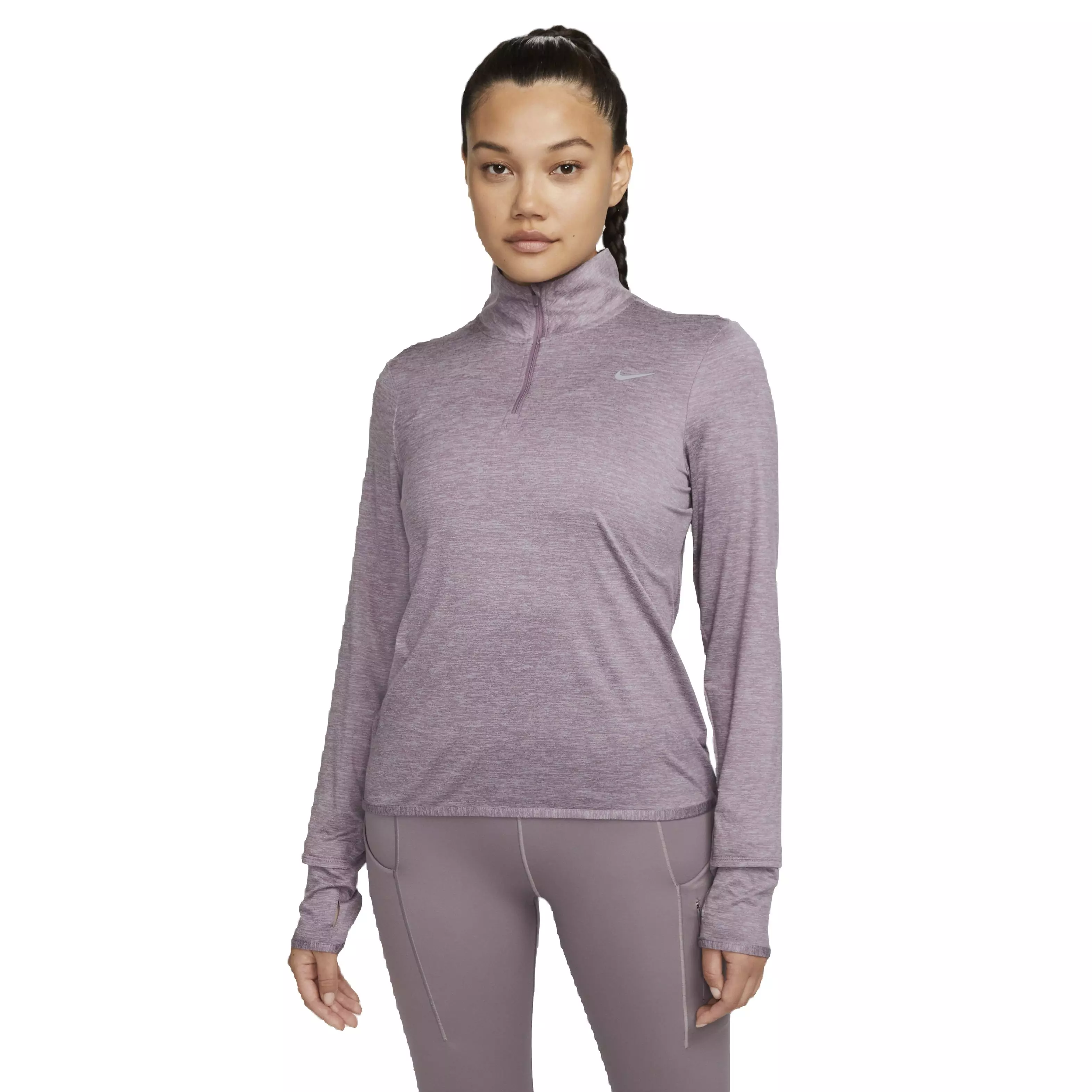 Nike Women's Swift Element Dri-FIT UV 1/4 Zip Running Top - PURPLE