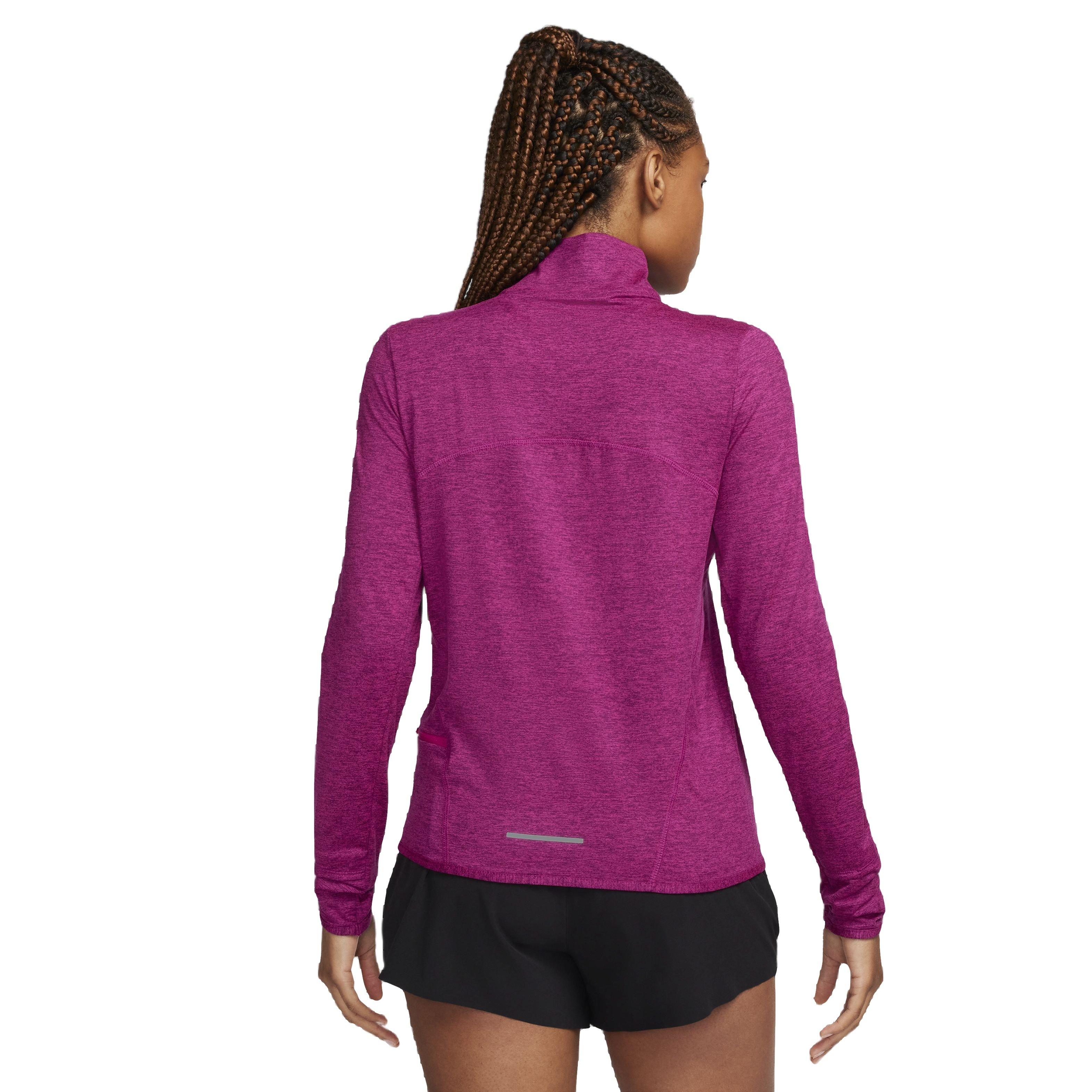 Nike Women's Swift Element Dri-FIT UV 1/4 Zip Running Top - PINK Thumbnail View 2