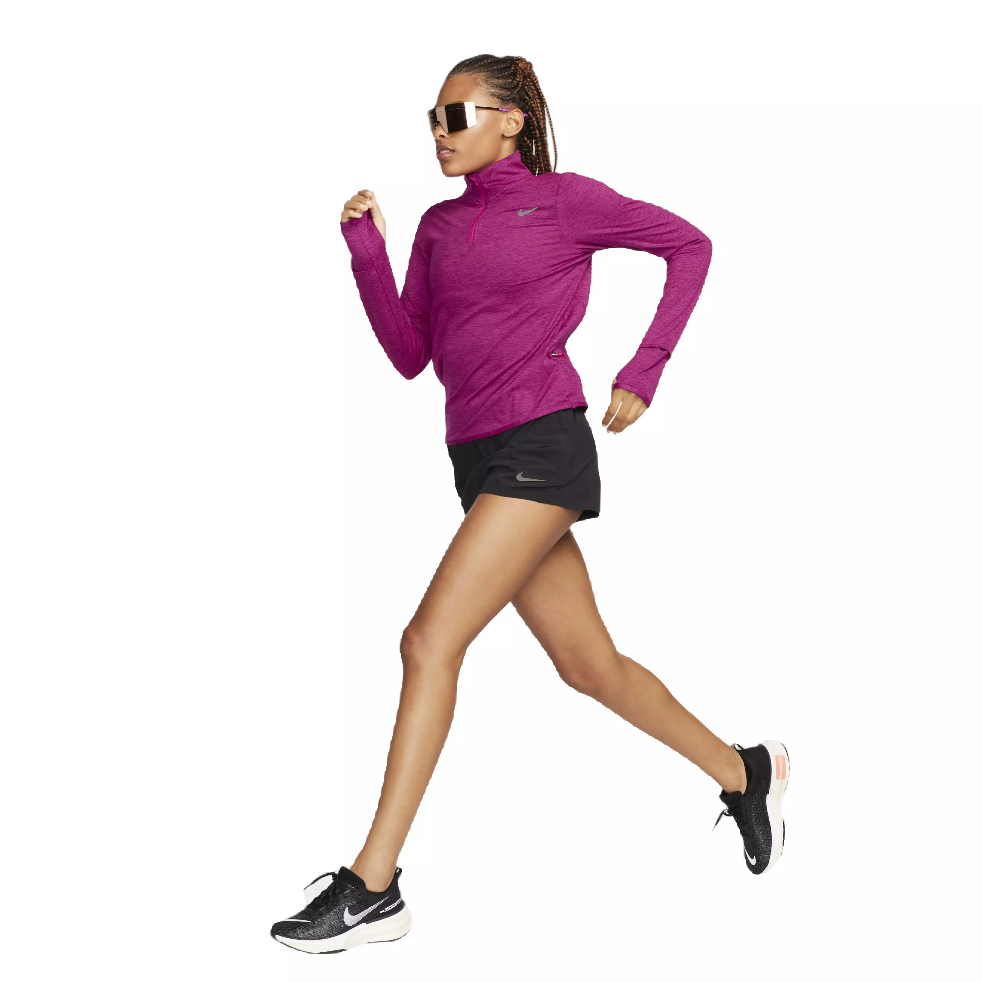 Nike Women's Swift Element Dri-FIT UV 1/4 Zip Running Top - PINK