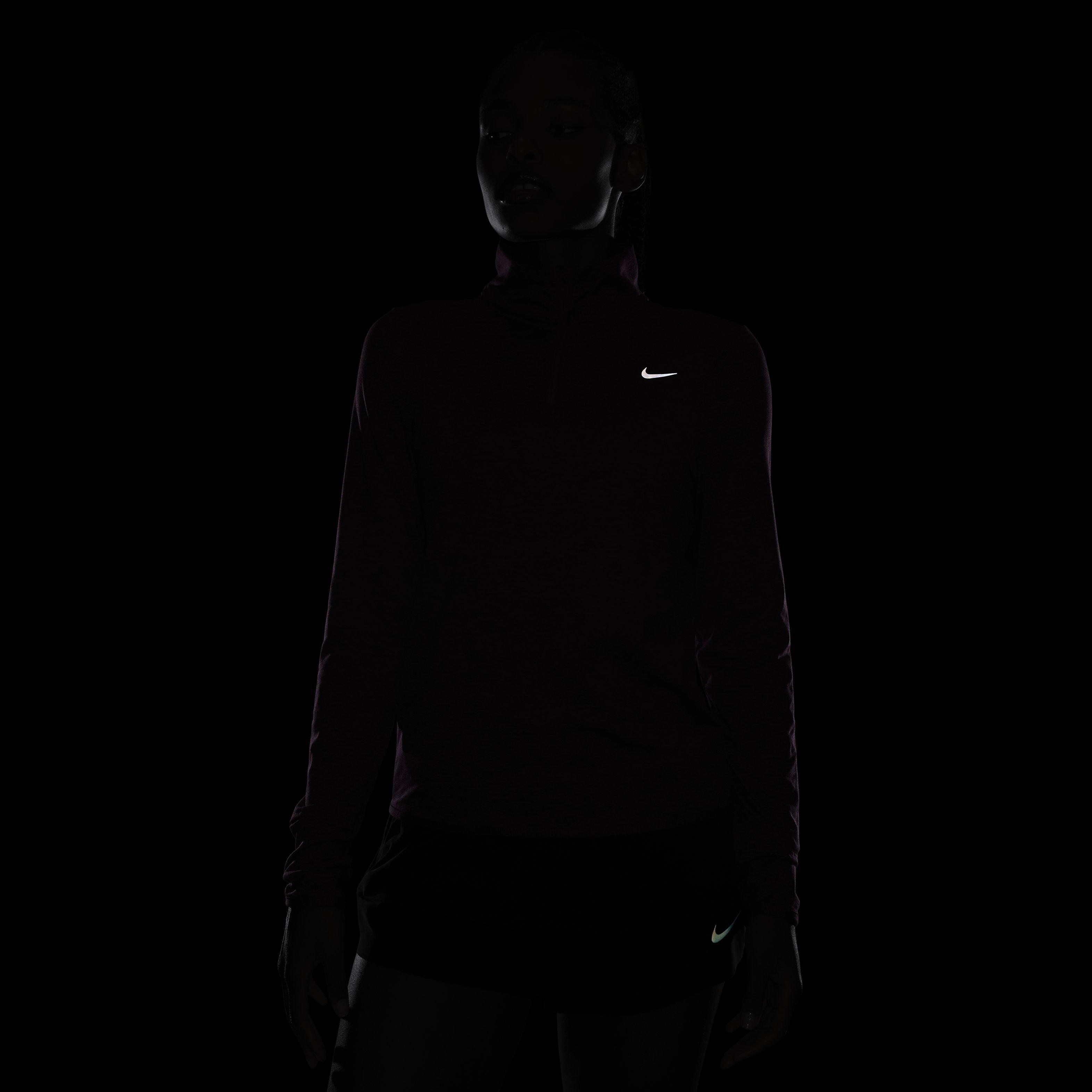 Nike Women's Swift Element Dri-FIT UV 1/4 Zip Running Top - PINK Thumbnail View 7