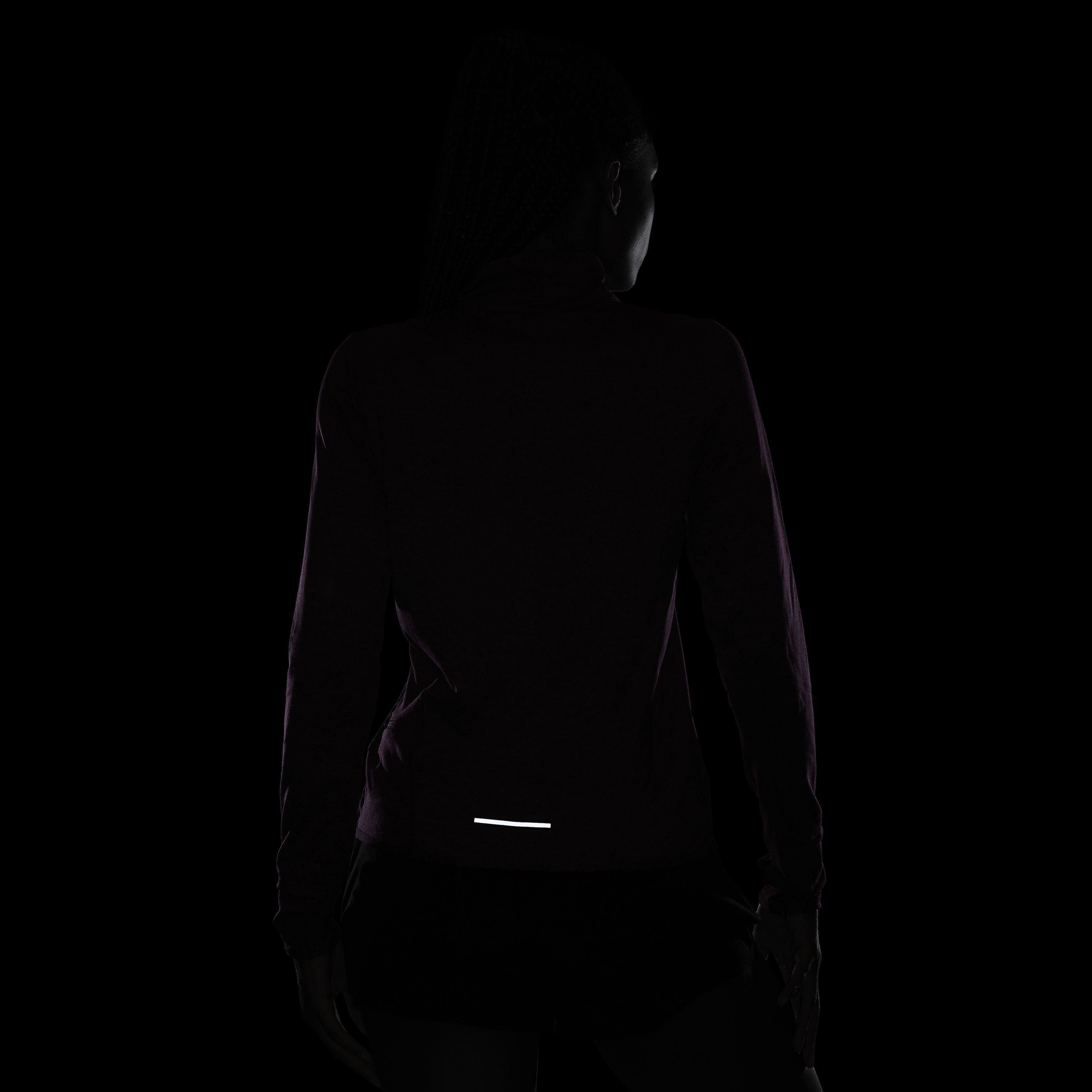 Nike Women's Swift Element Dri-FIT UV 1/4 Zip Running Top - PINK Thumbnail View 8