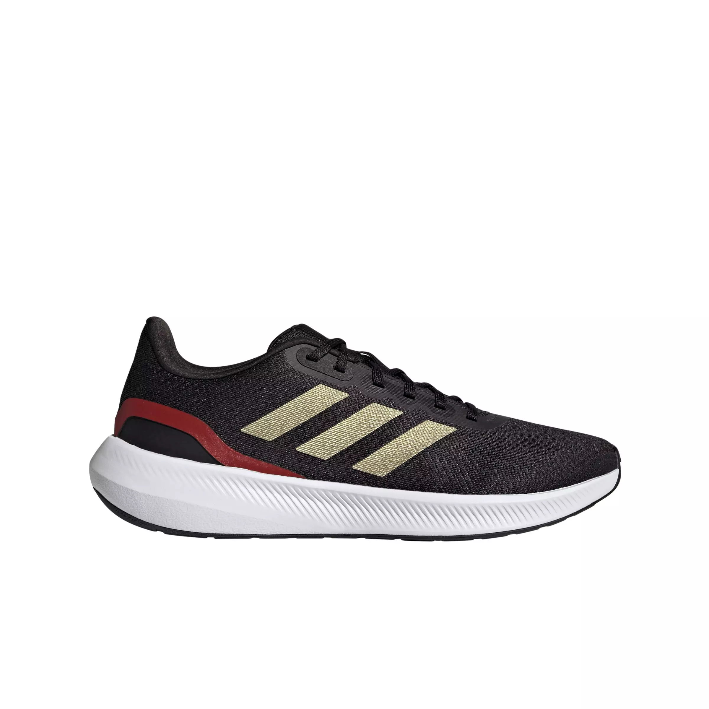 adidas Runfalcon 3.0 "Core Black/Gold Metallic/Bet Scarlet" Men's Running Shoe - BLACK/GOLD/SCARLET