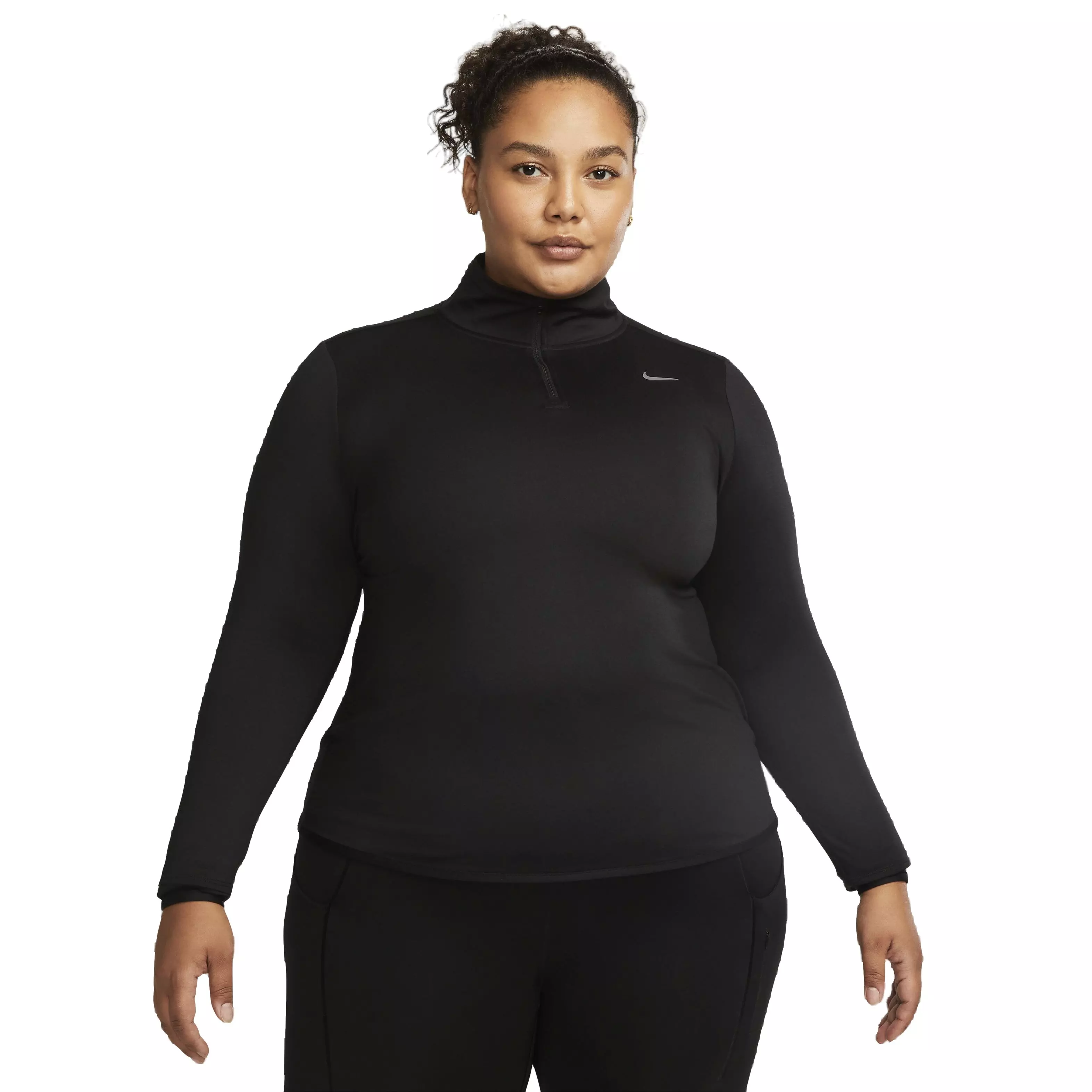 Nike Women's Dri-FIT Swift Element UV 1/4 Zip Running Top - BLACK