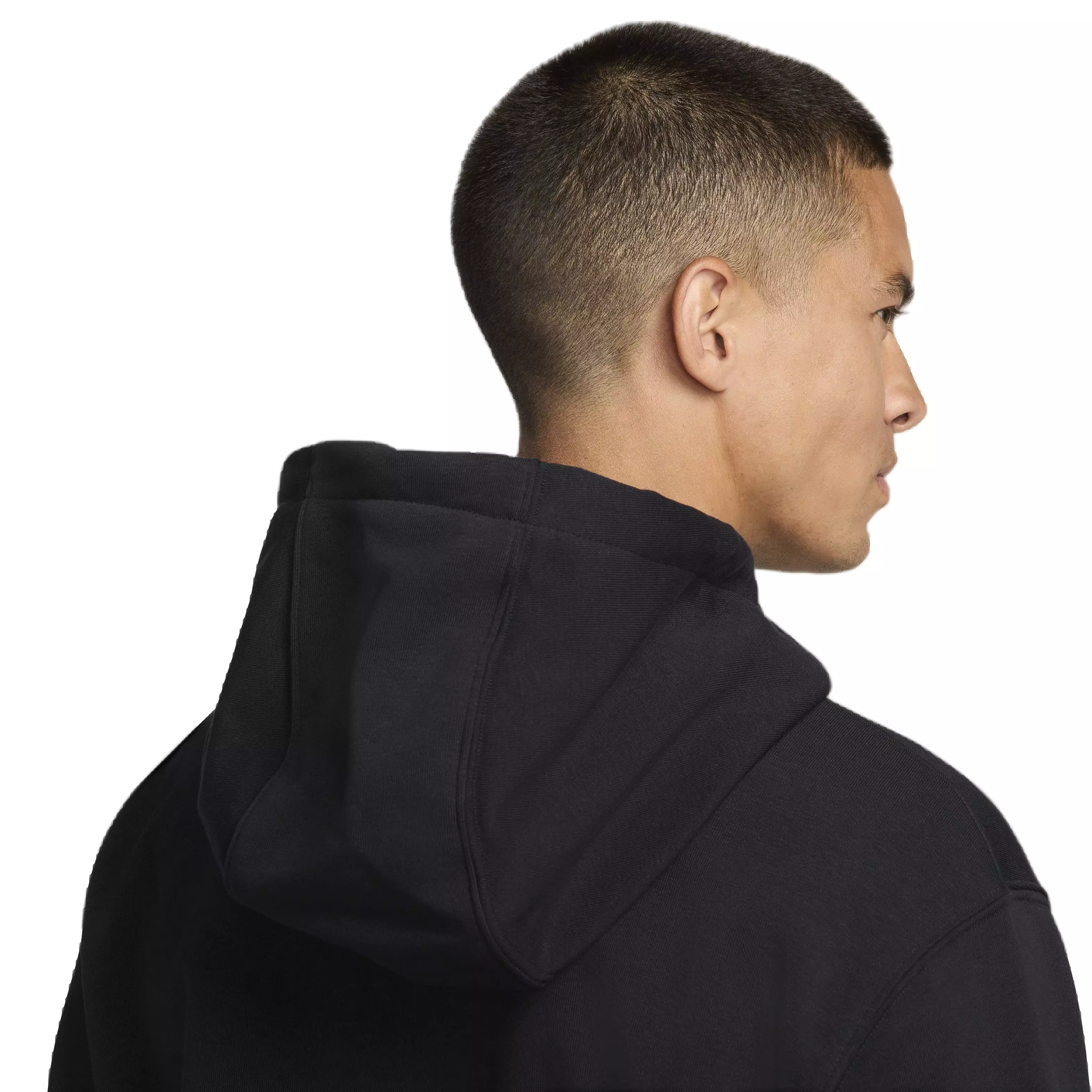 Nike Men's Swoosh Dri-FIT French Terry Pullover Fitness Hoodie - BLACK