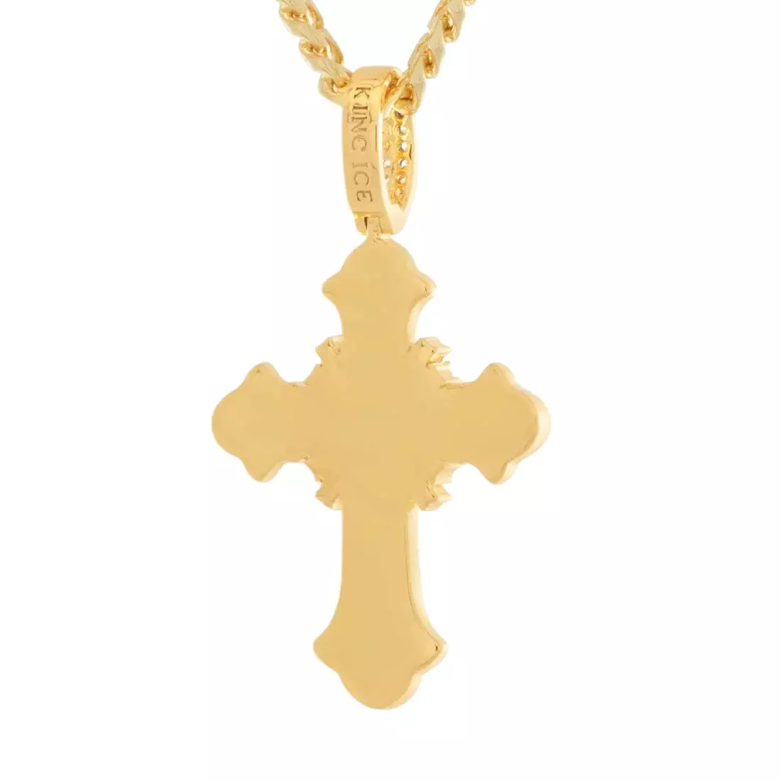 King Ice Pearl of Wisdom Cross Necklace - GOLD
