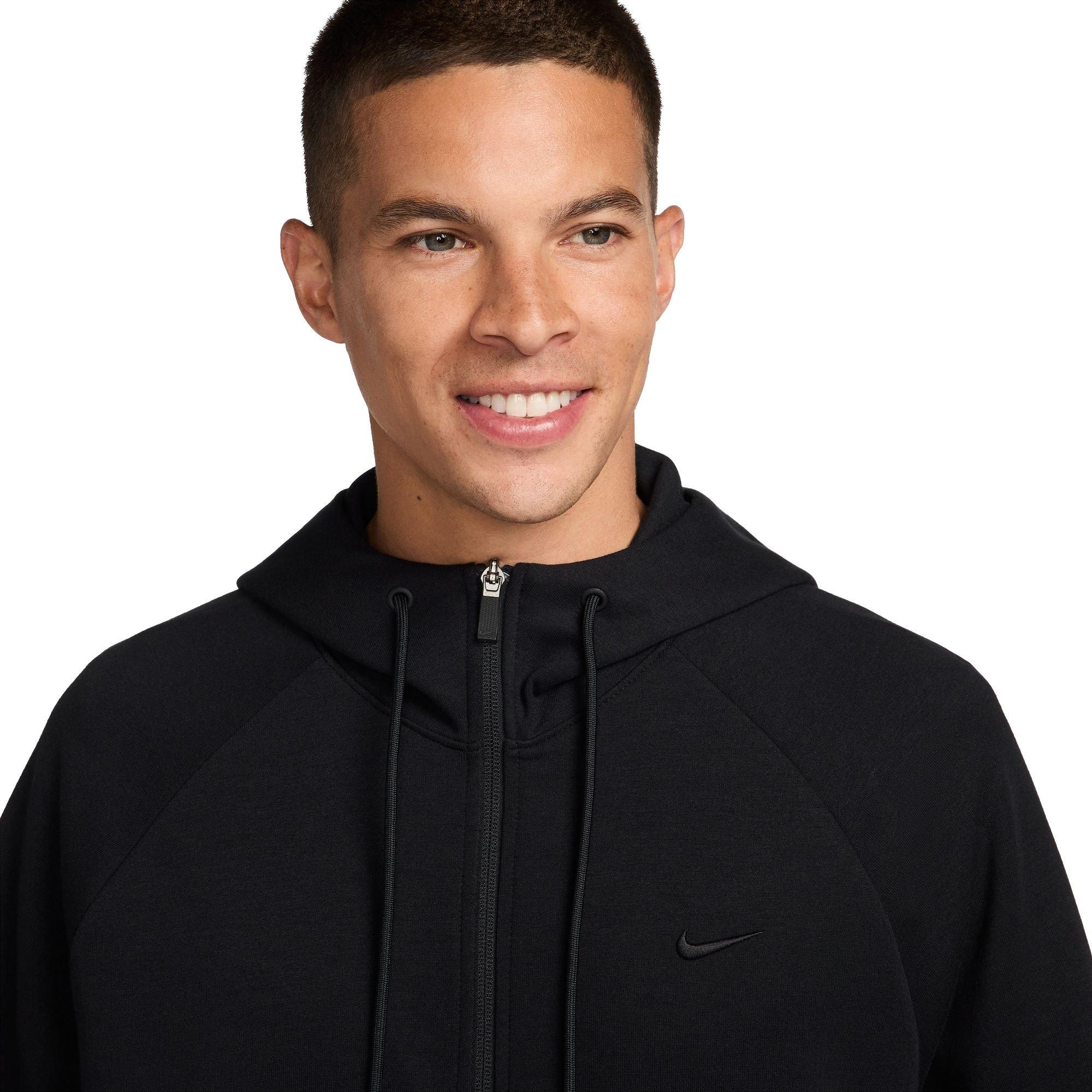 Nike Men's Primary Dri-FIT UV Full-Zip Versatile Jacket - BLACK Thumbnail View 3