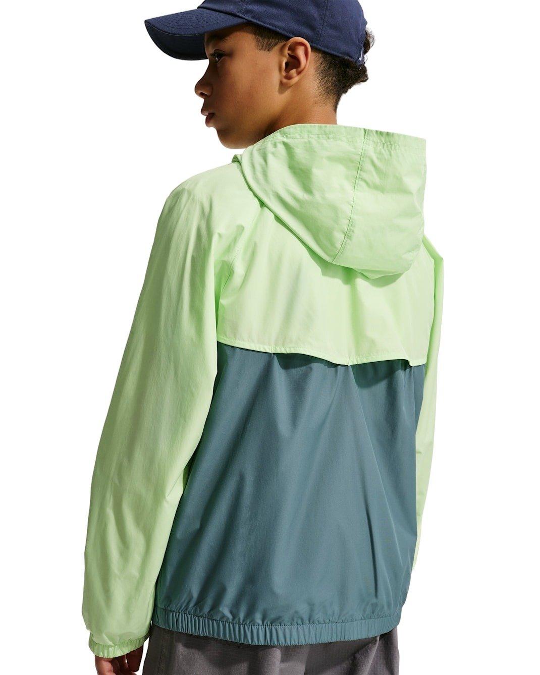 Nike Sportswear Windrunner Hooded Repel Big Kids' Grey/Green Jacket