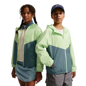 Nike Big Kids' Sportswear Windrunner Hooded Repel Jacket - Grey/Green