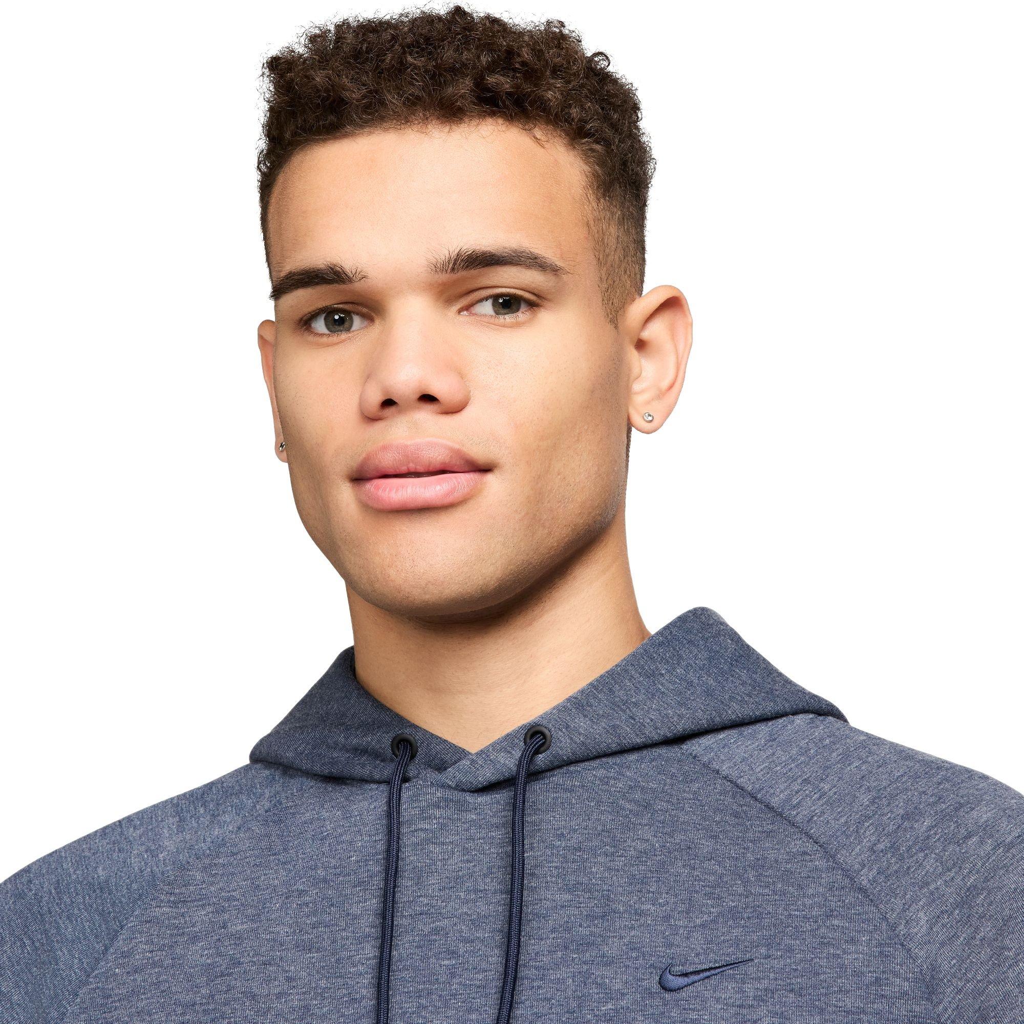 Nike Men's Primary Dri-FIT UV Pullover Versatile Hoodie - BLUE Thumbnail View 3