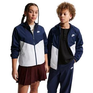 Nike Big Kids' Sportswear Windrunner Hooded Repel Jacket - Navy/White