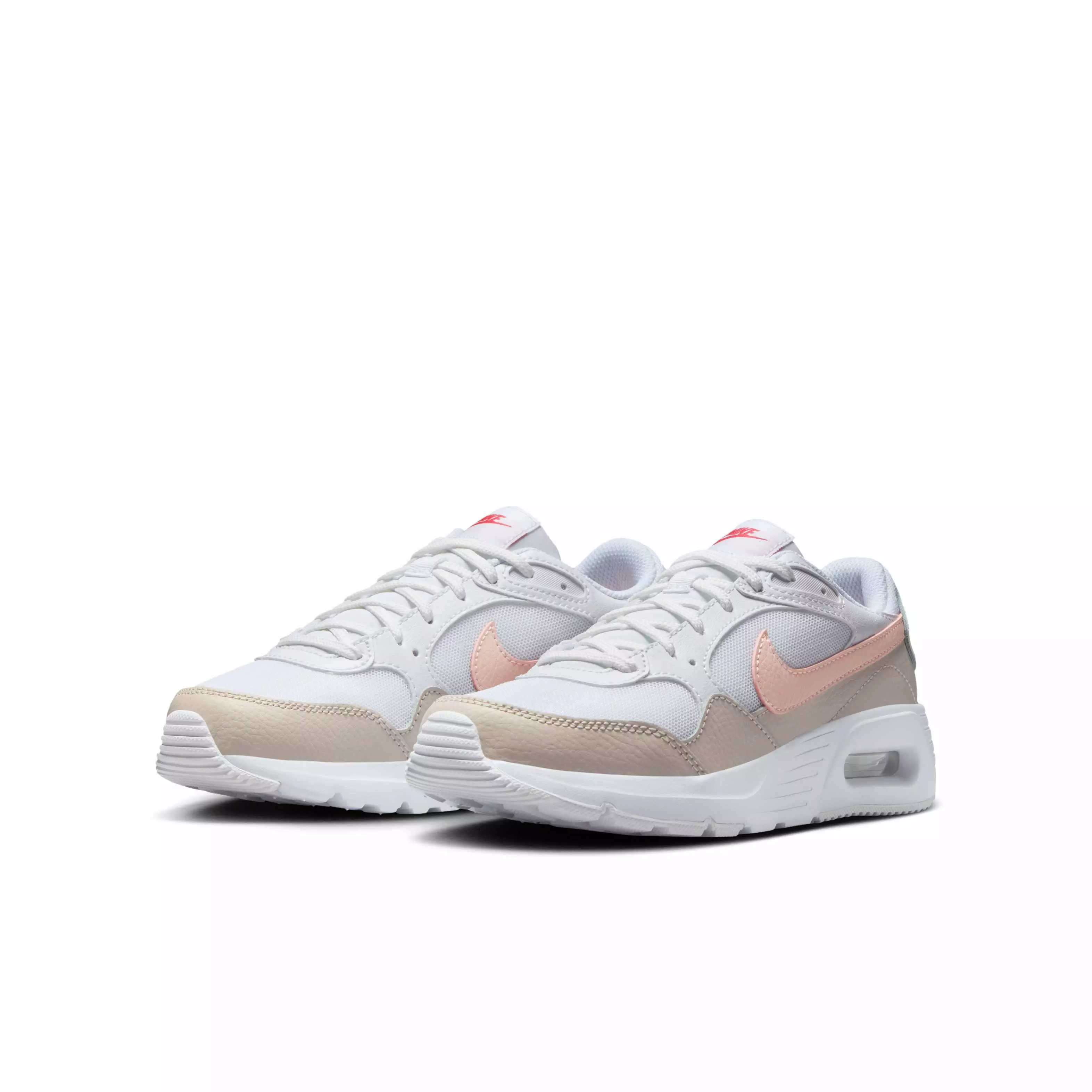 Nike Air Max SC "White/Light Orewood Brown/Ember Glow/Echo Pink" Grade School Girls' Shoe - WHITE/LT BROWN/EMBER/PINK