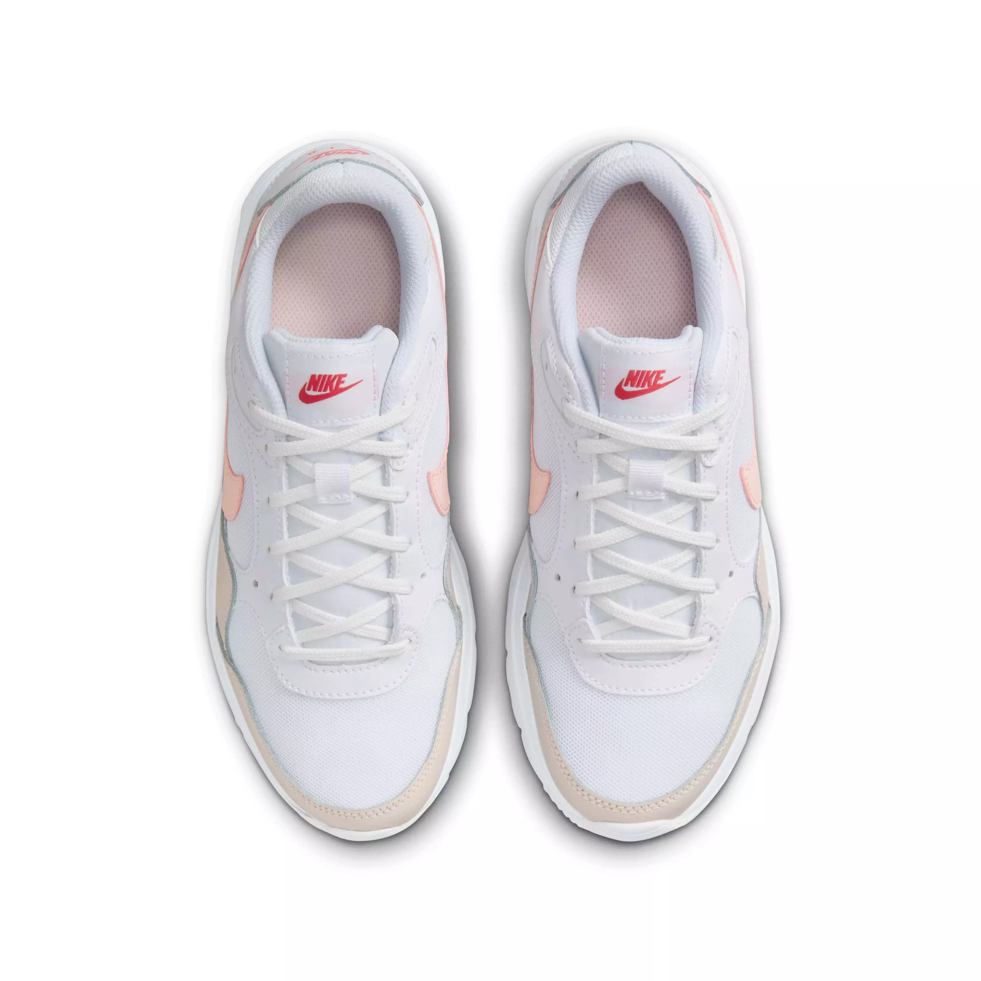 Nike Air Max SC "White/Light Orewood Brown/Ember Glow/Echo Pink" Grade School Girls' Shoe - WHITE/LT BROWN/EMBER/PINK