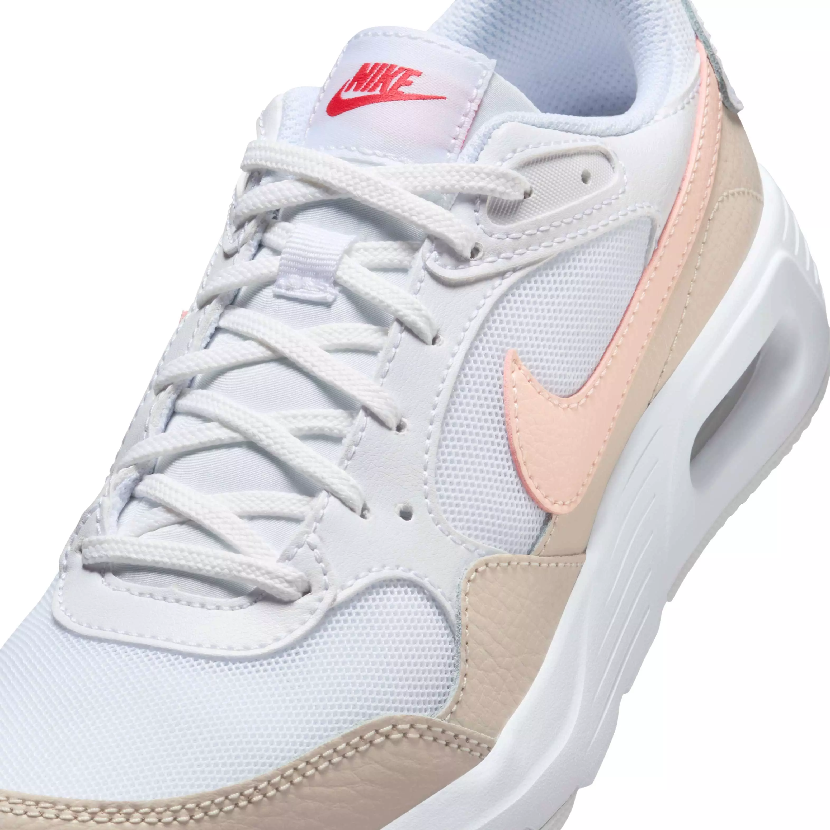 Nike Air Max SC "White/Light Orewood Brown/Ember Glow/Echo Pink" Grade School Girls' Shoe - WHITE/LT BROWN/EMBER/PINK