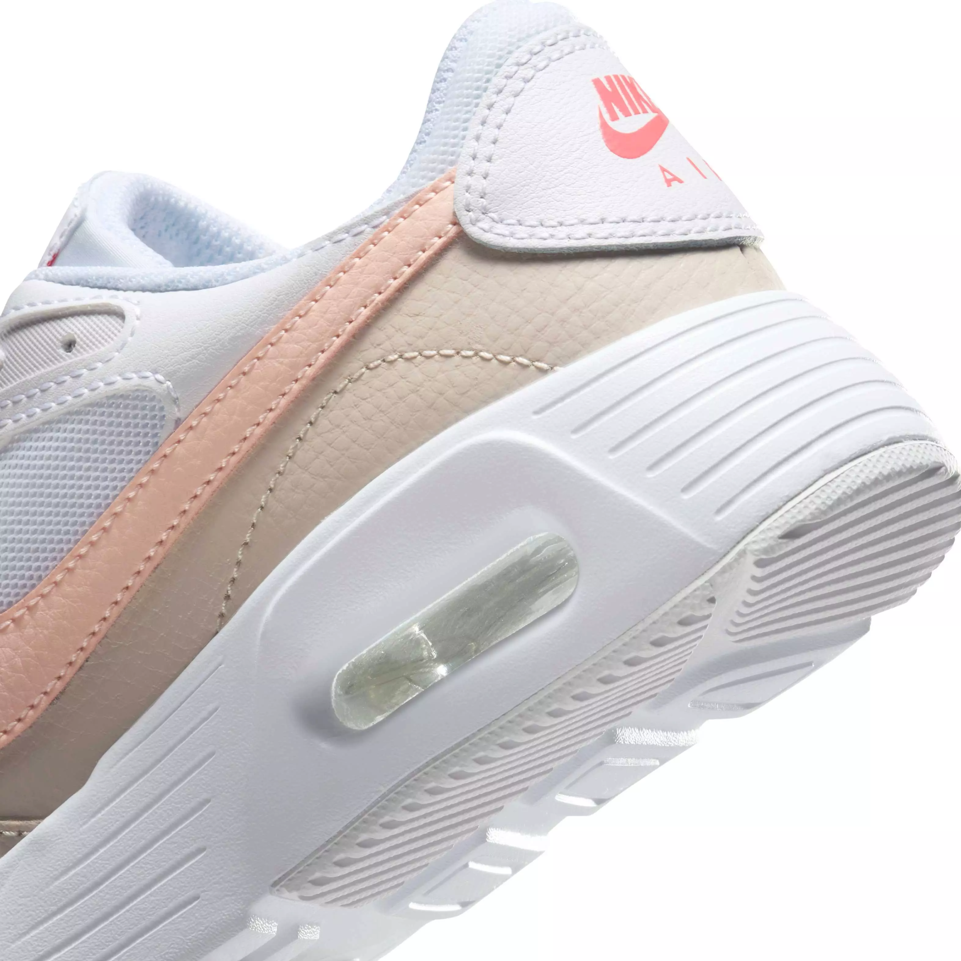 Nike Air Max SC "White/Light Orewood Brown/Ember Glow/Echo Pink" Grade School Girls' Shoe - WHITE/LT BROWN/EMBER/PINK