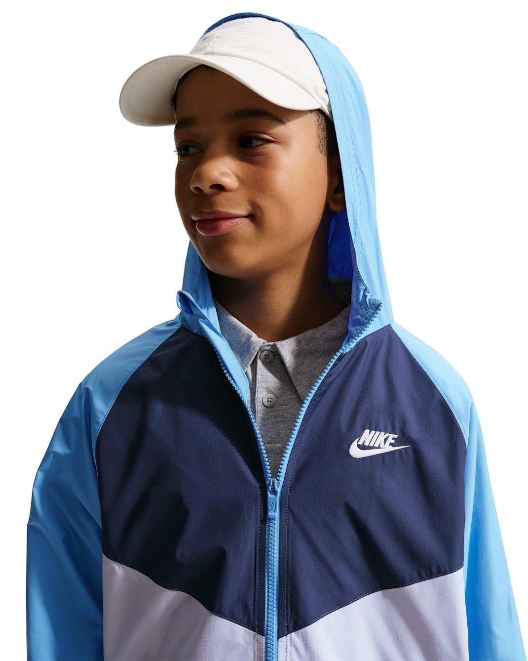 Nike Big Kids' Sportswear Windrunner Hooded Repel Jacket - Blue - BLUE Thumbnail View 3