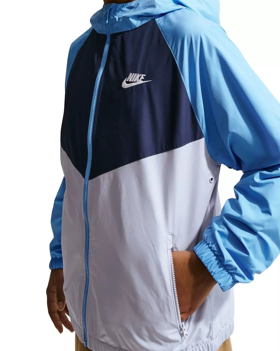 Nike Big Kids' Sportswear Windrunner Hooded Repel Jacket - Blue - BLUE