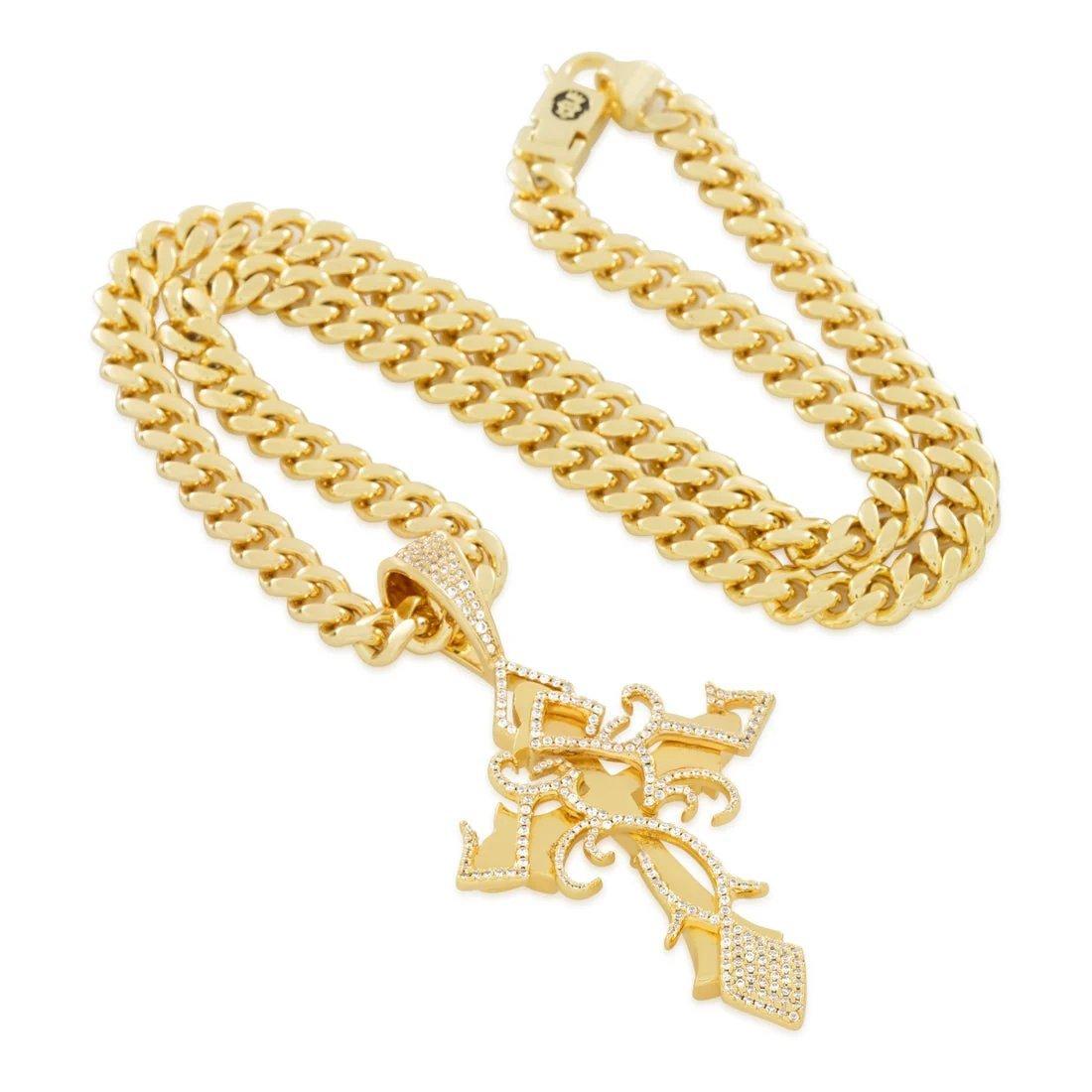 King Ice Designed by Mike Zombie-All I Crossed is Chainz Necklace - GOLD