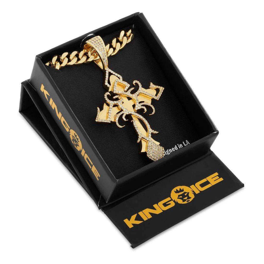 King Ice Designed by Mike Zombie-All I Crossed is Chainz Necklace - GOLD