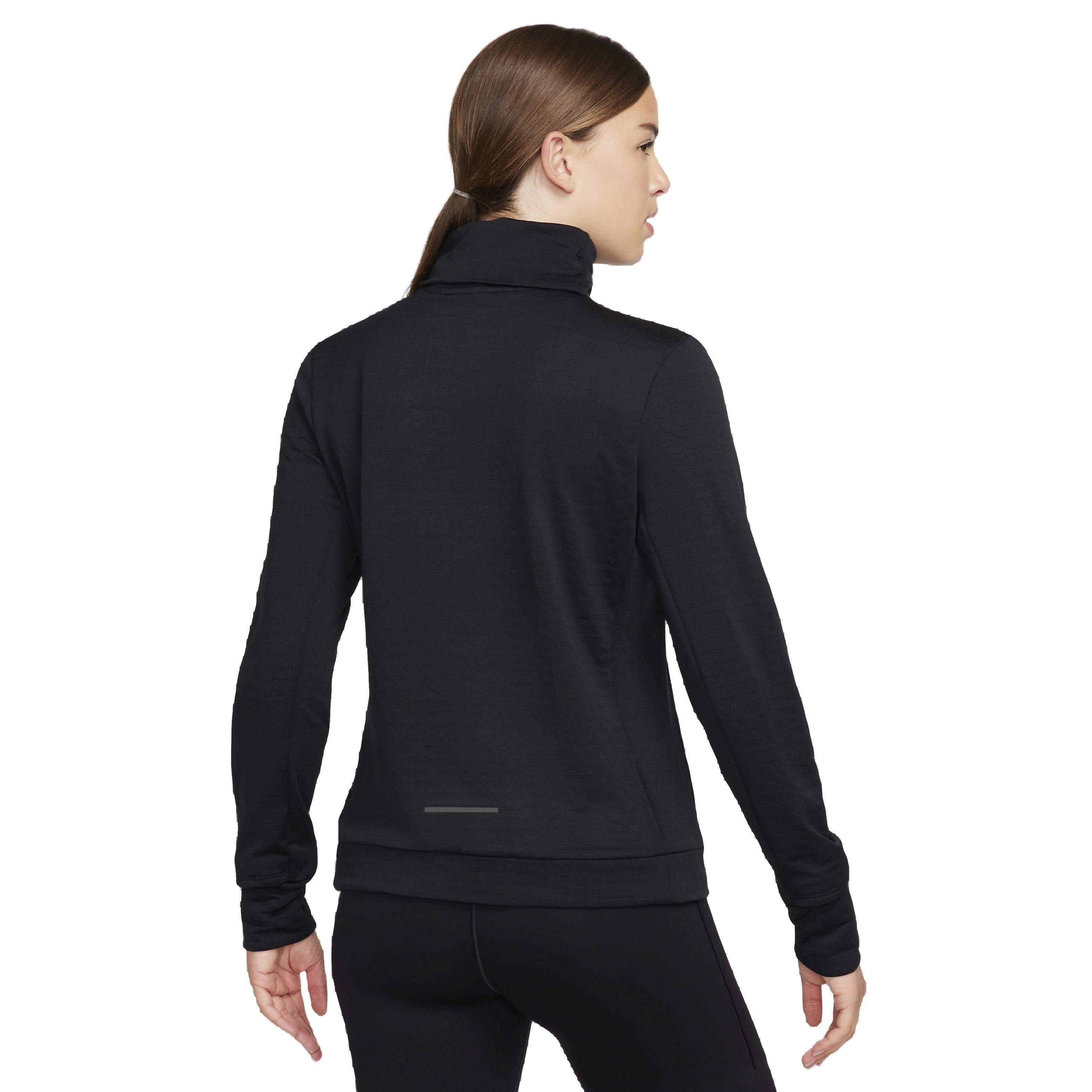 Nike Women's Therma-FIT Swift Element Turtleneck Running Top - BLACK Thumbnail View 2