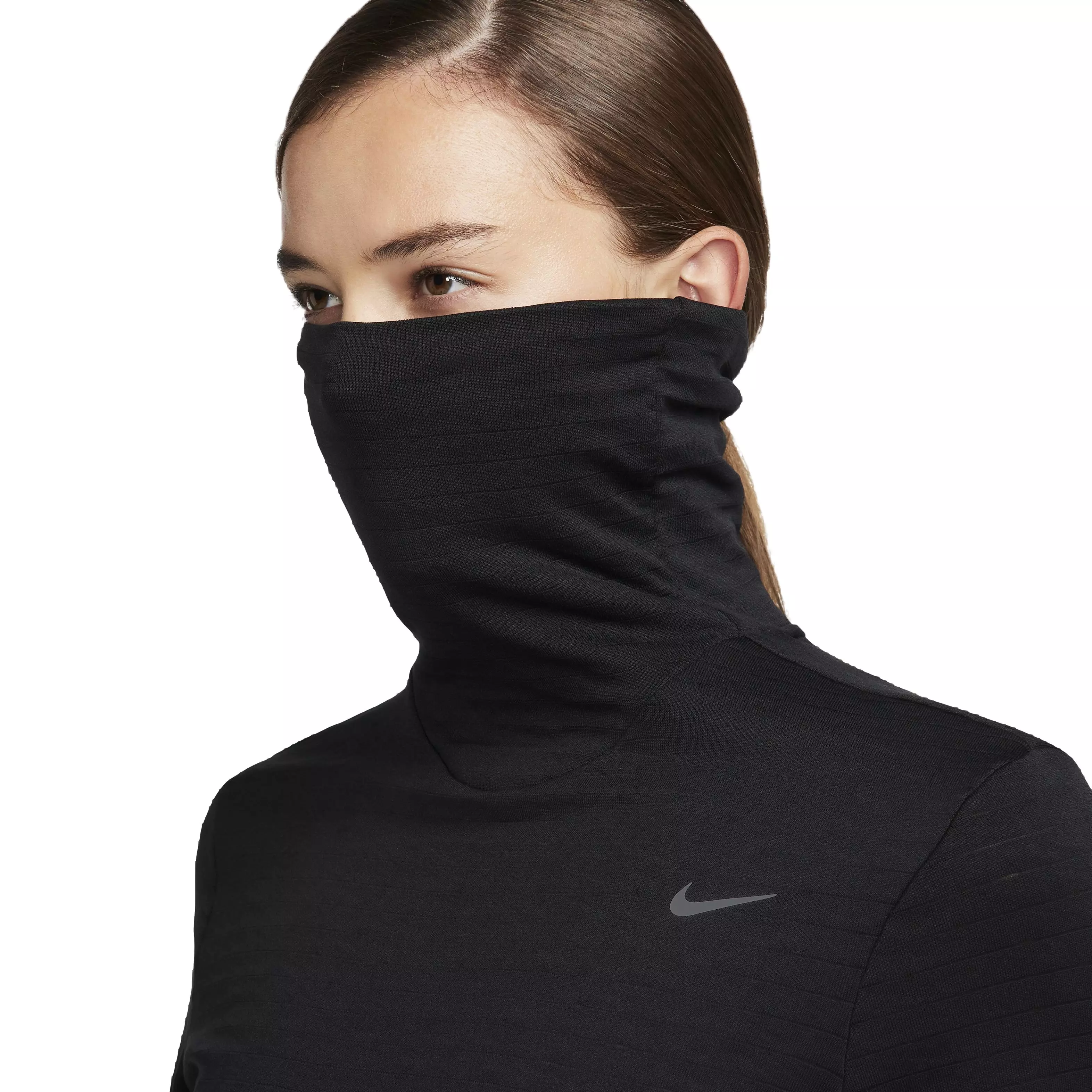 Nike Women's Therma-FIT Swift Element Turtleneck Running Top - BLACK