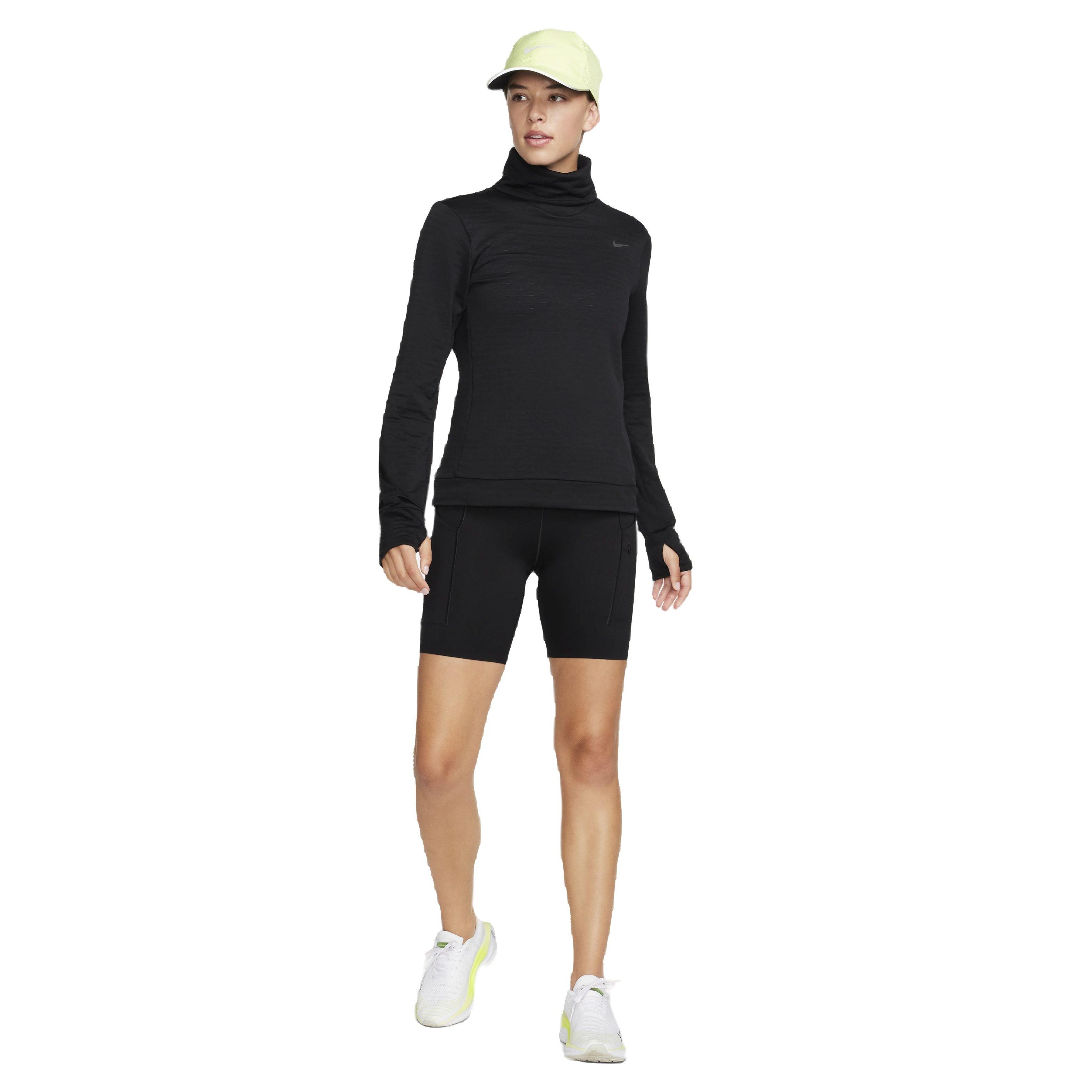 Nike Women's Therma-FIT Swift Element Turtleneck Running Top - BLACK Thumbnail View 7