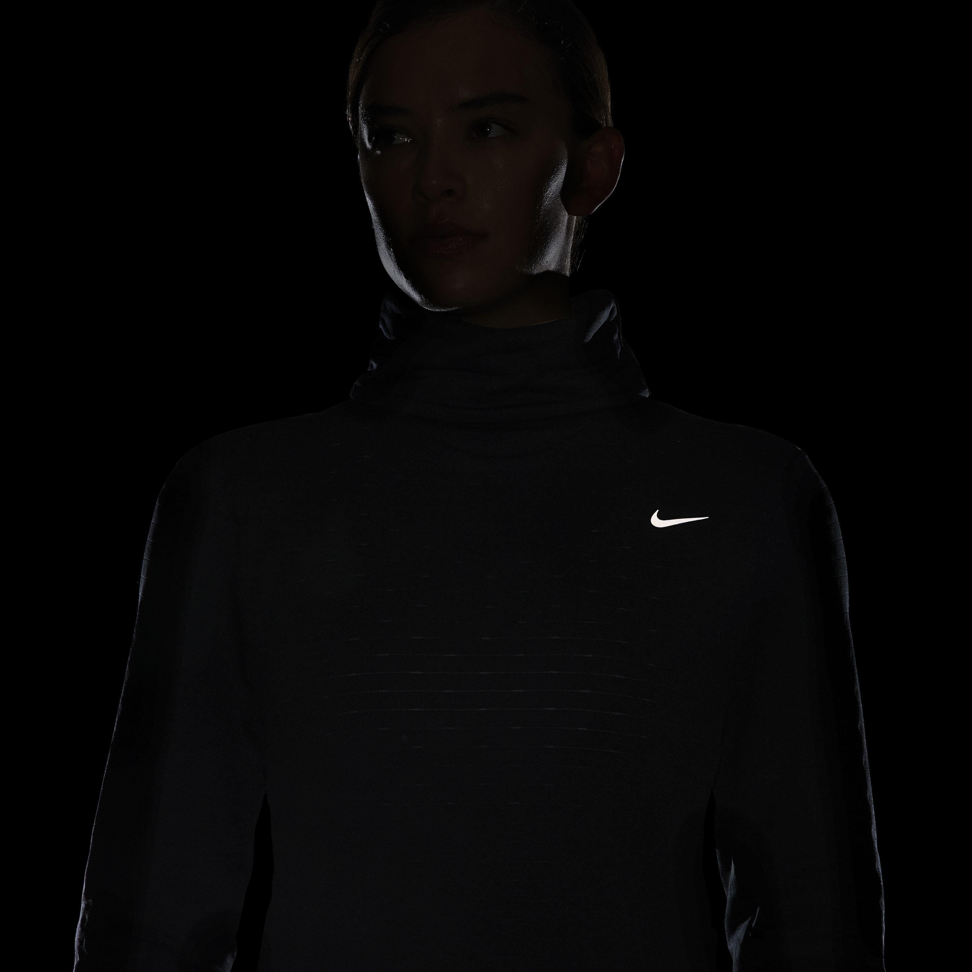 Nike Women's Therma-FIT Swift Element Turtleneck Running Top - BLACK Thumbnail View 8