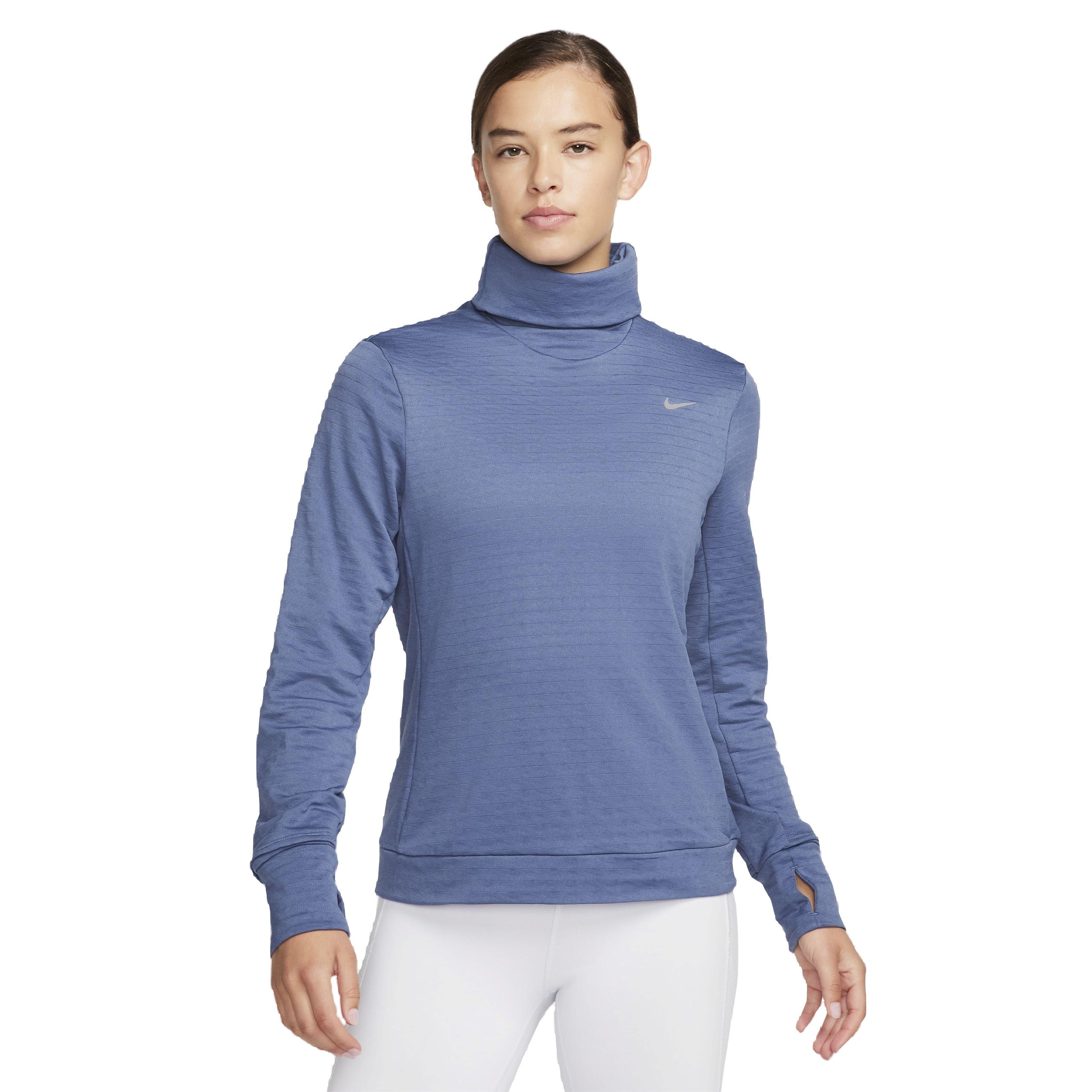 Nike Women's Therma-FIT Swift Element Turtleneck Running Top - BLUE Thumbnail View 1