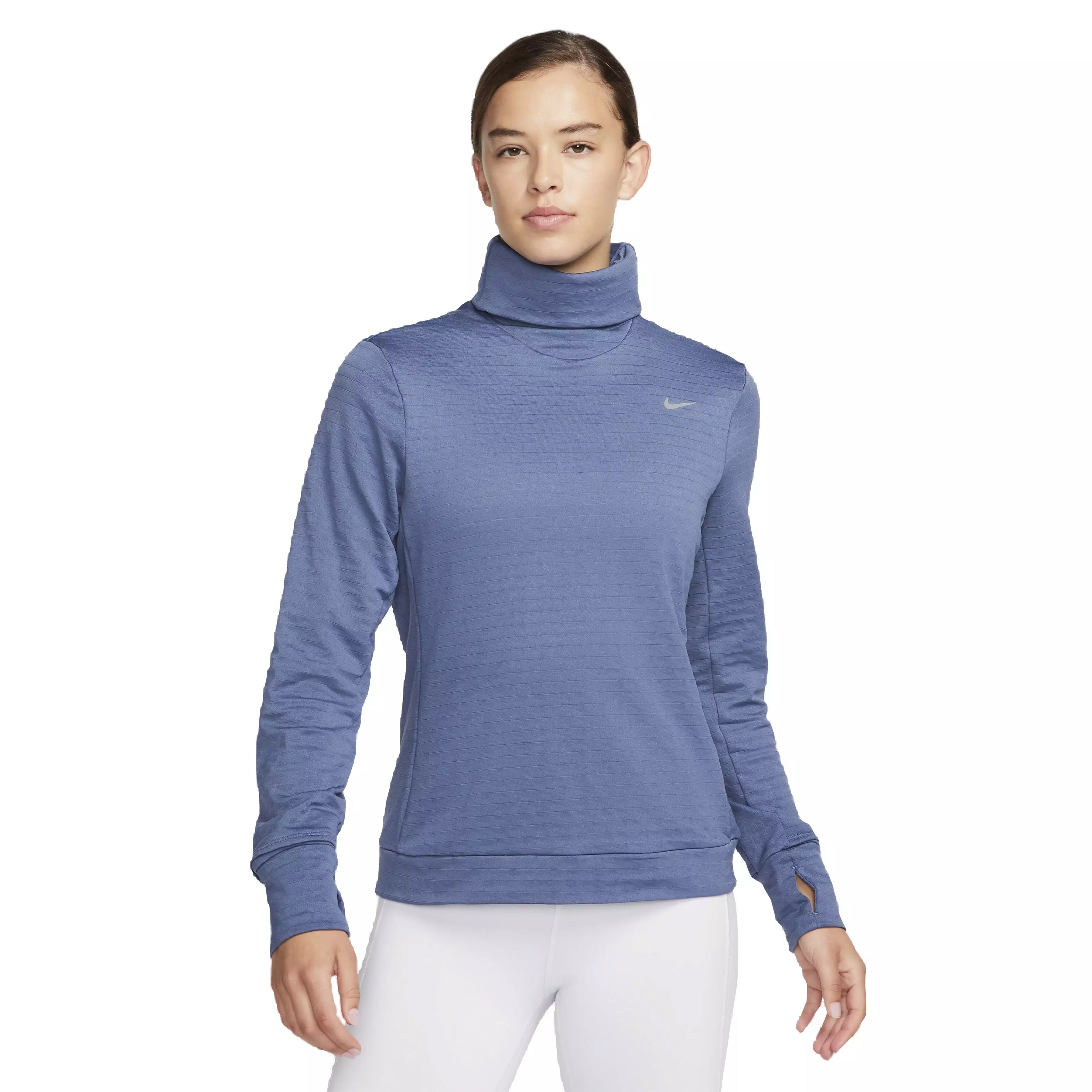 Nike Women's Therma-FIT Swift Element Turtleneck Running Top - BLUE
