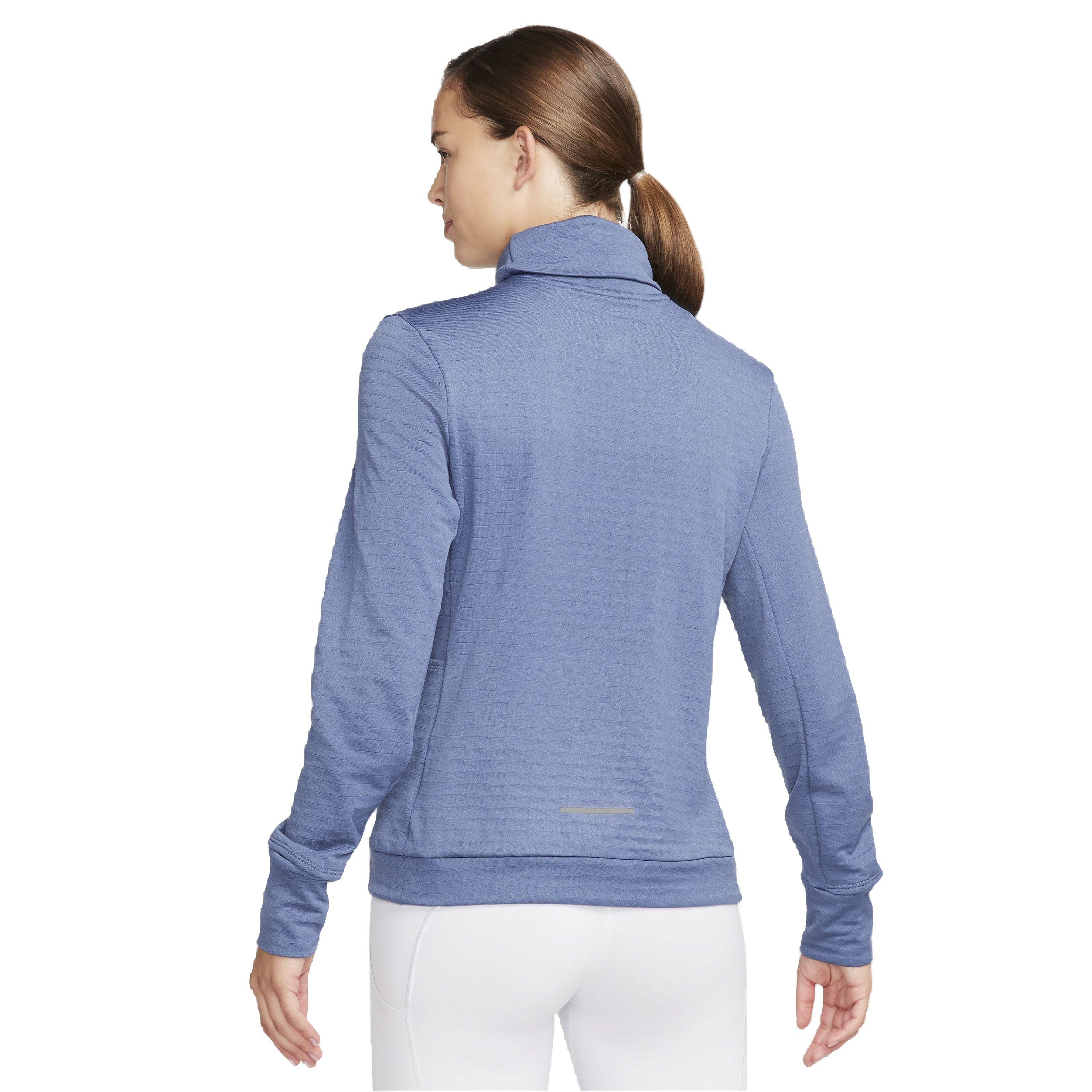 Nike Women's Therma-FIT Swift Element Turtleneck Running Top - BLUE Thumbnail View 2