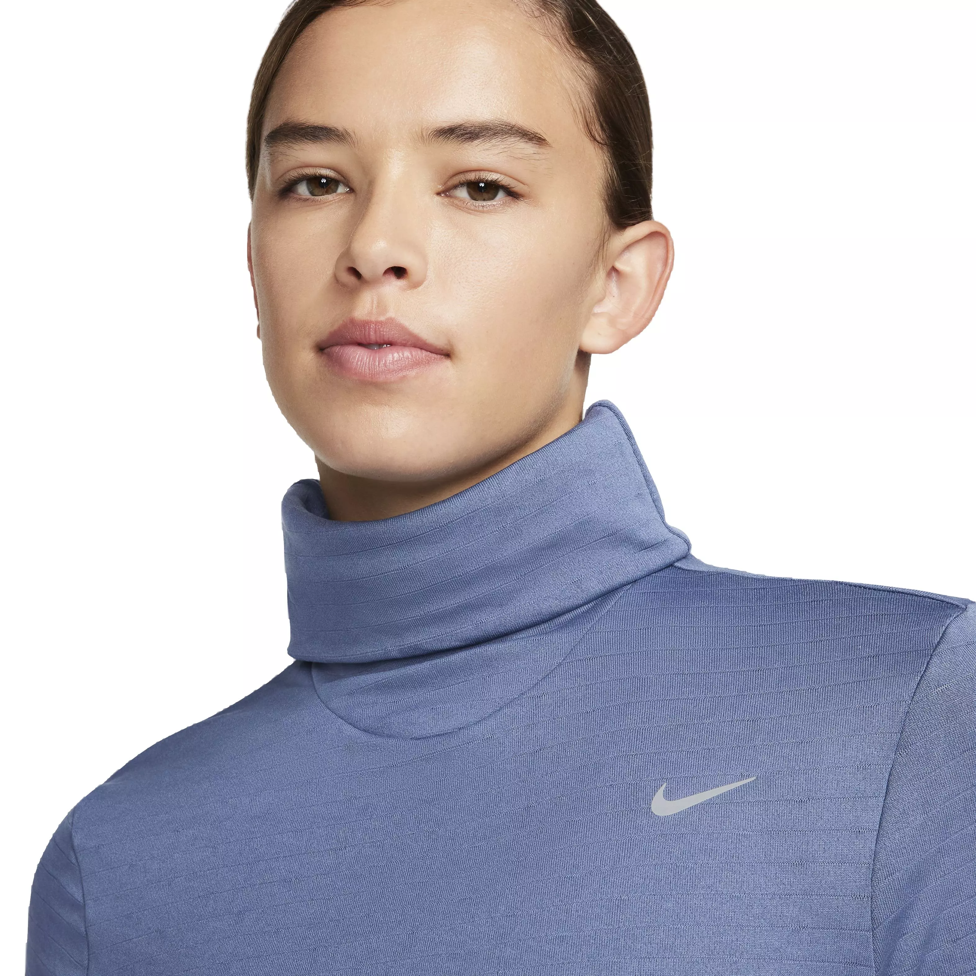 Nike Women's Therma-FIT Swift Element Turtleneck Running Top - BLUE