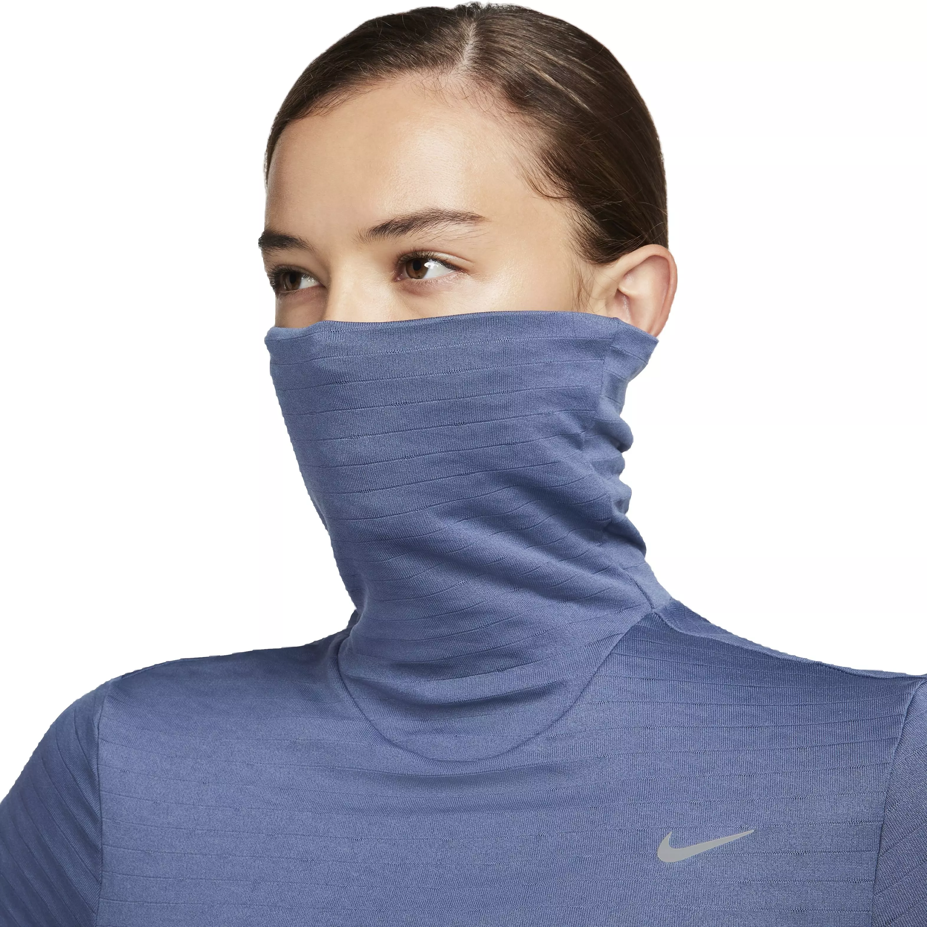 Nike Women's Therma-FIT Swift Element Turtleneck Running Top - BLUE