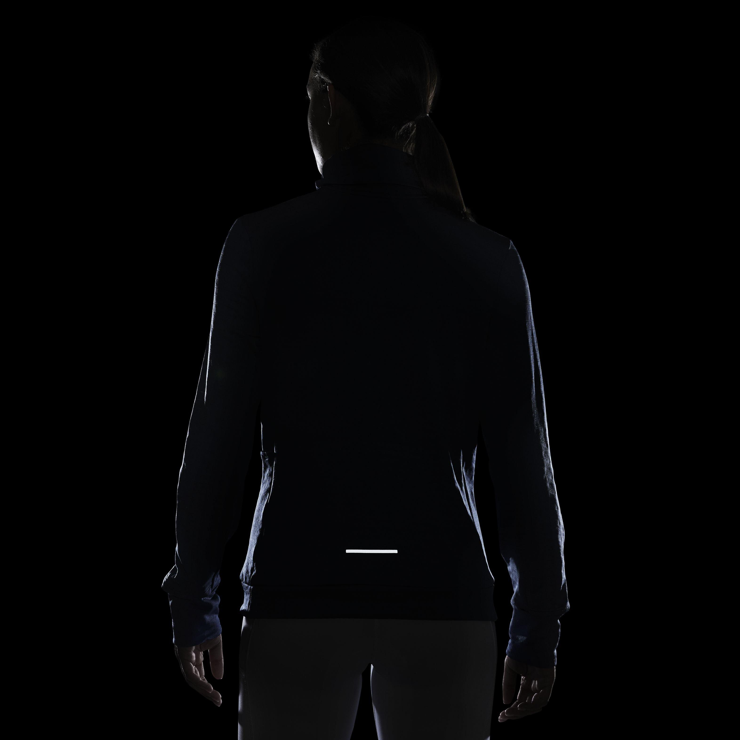 Nike Women's Therma-FIT Swift Element Turtleneck Running Top - BLUE Thumbnail View 8