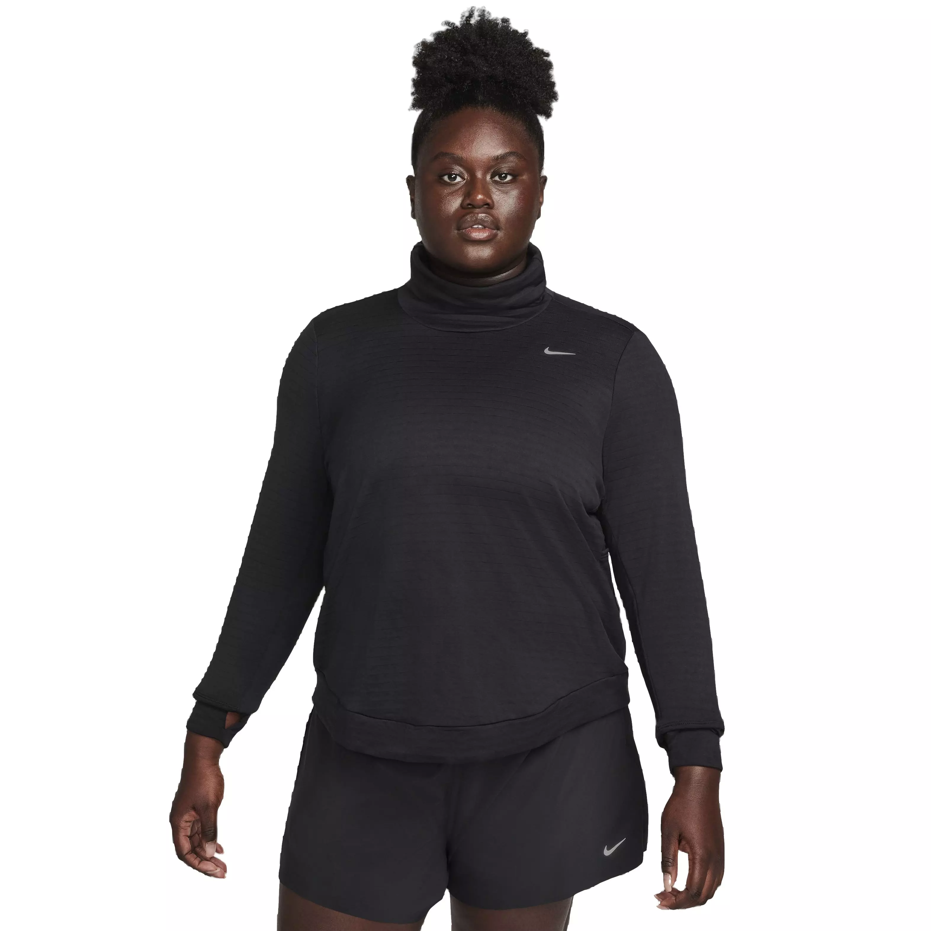 Nike Women's Swift Element Therma-FIT Turtleneck Running Top - BLACK