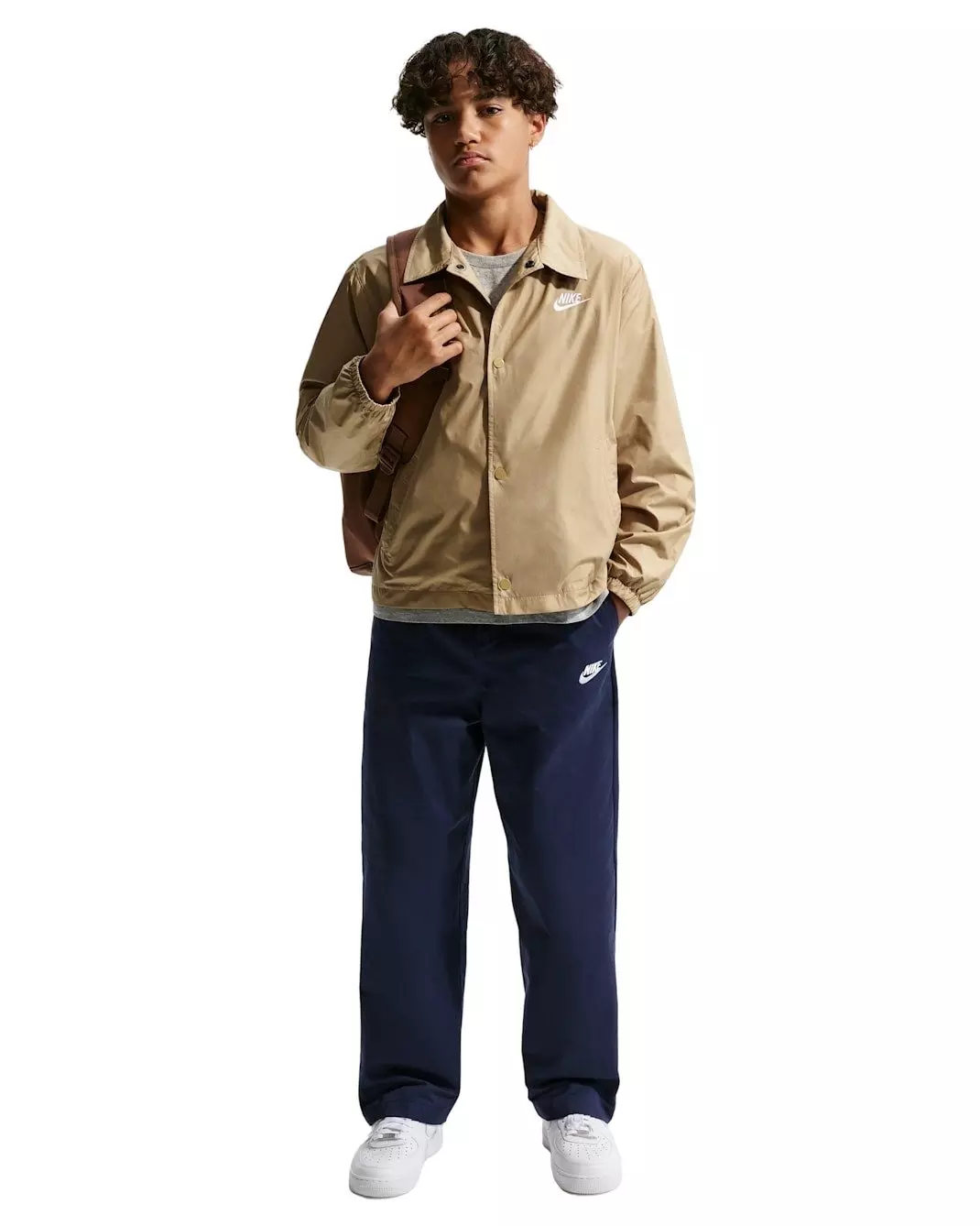 Nike Big Kids' Sportswear Club Repel Coaches' Jacket - Brown - BROWN