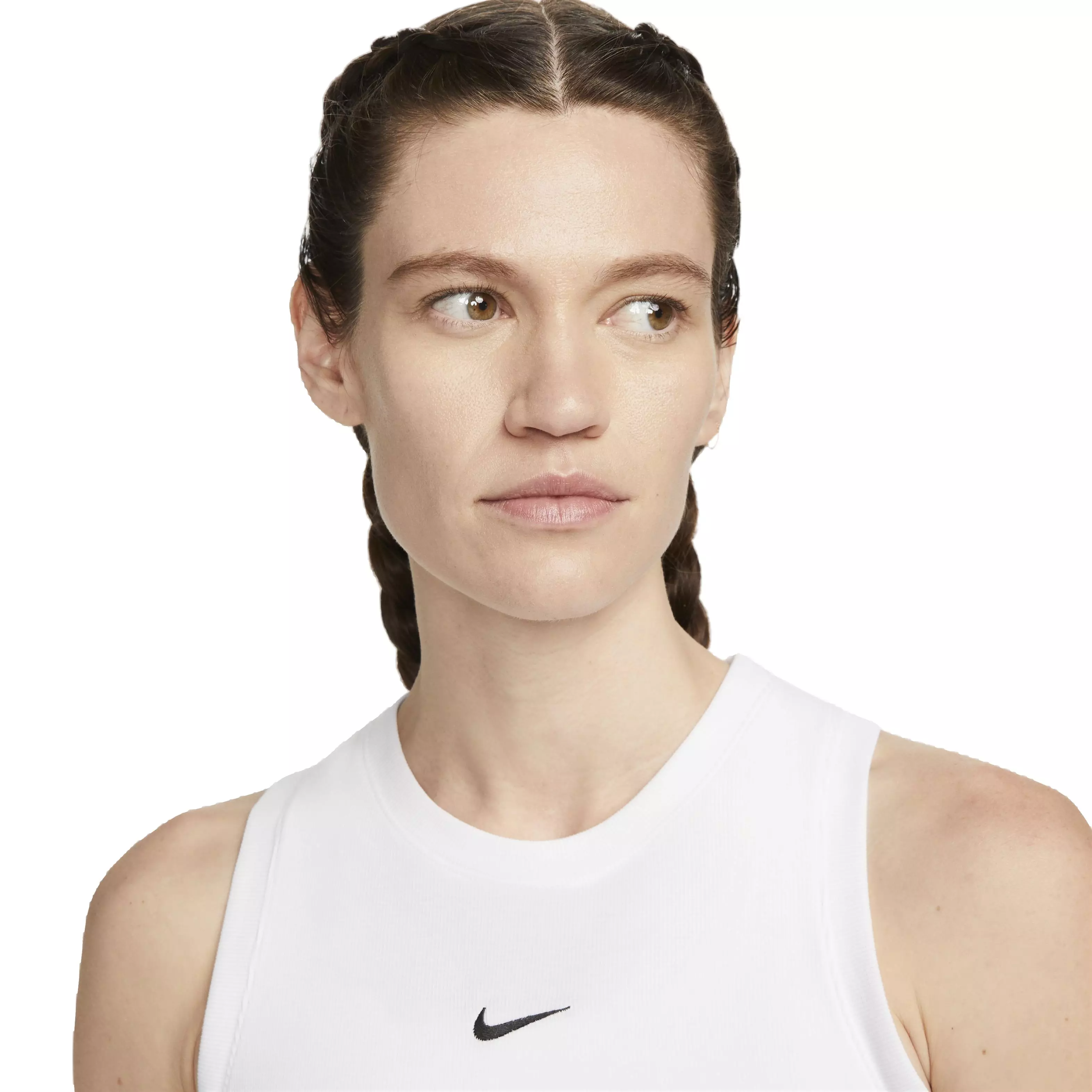 Nike Women's Sportswear Essential Ribbed Cropped Tank - WHITE