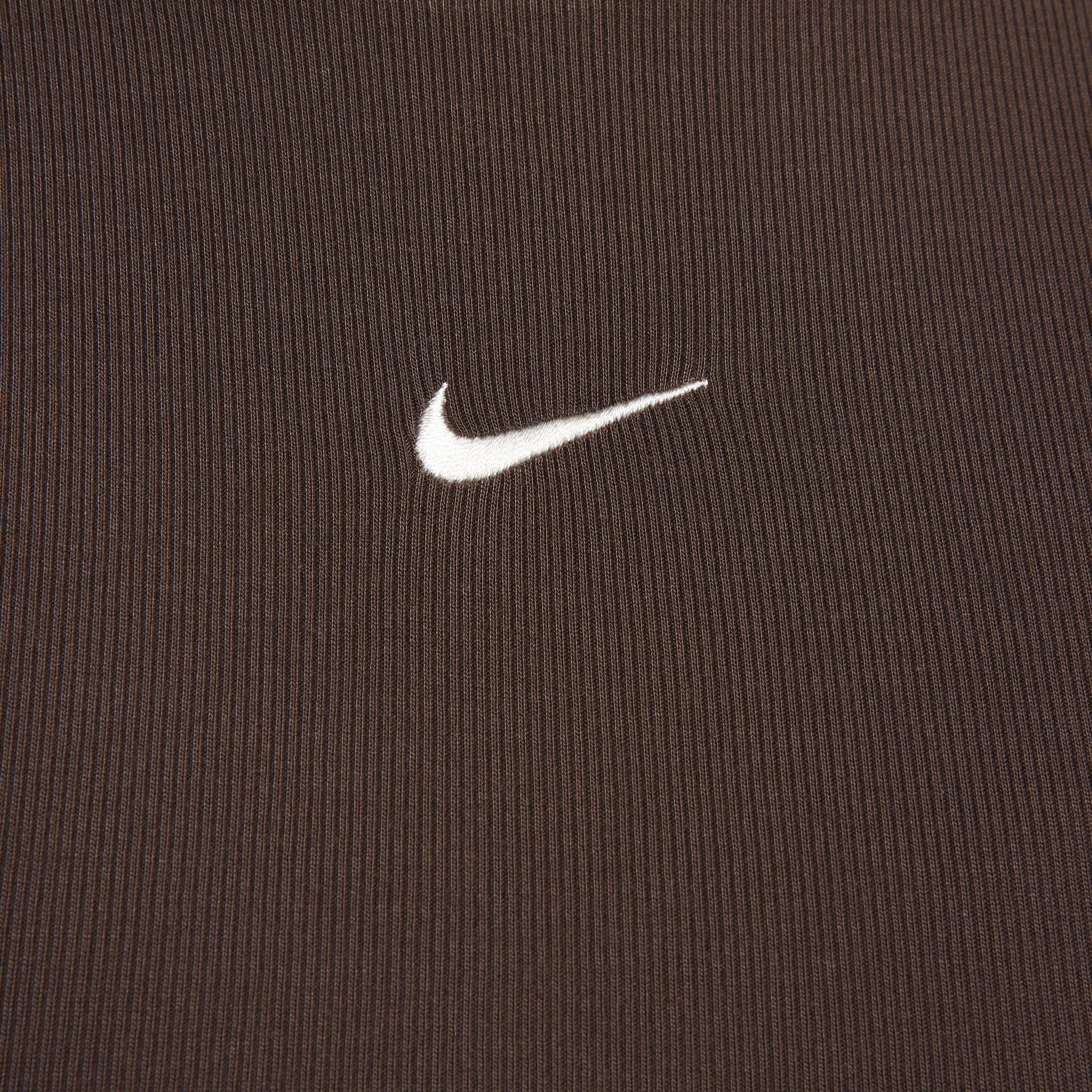 Nike Women's Sportswear Essential Ribbed Cropped Tank - BROWN Thumbnail View 4