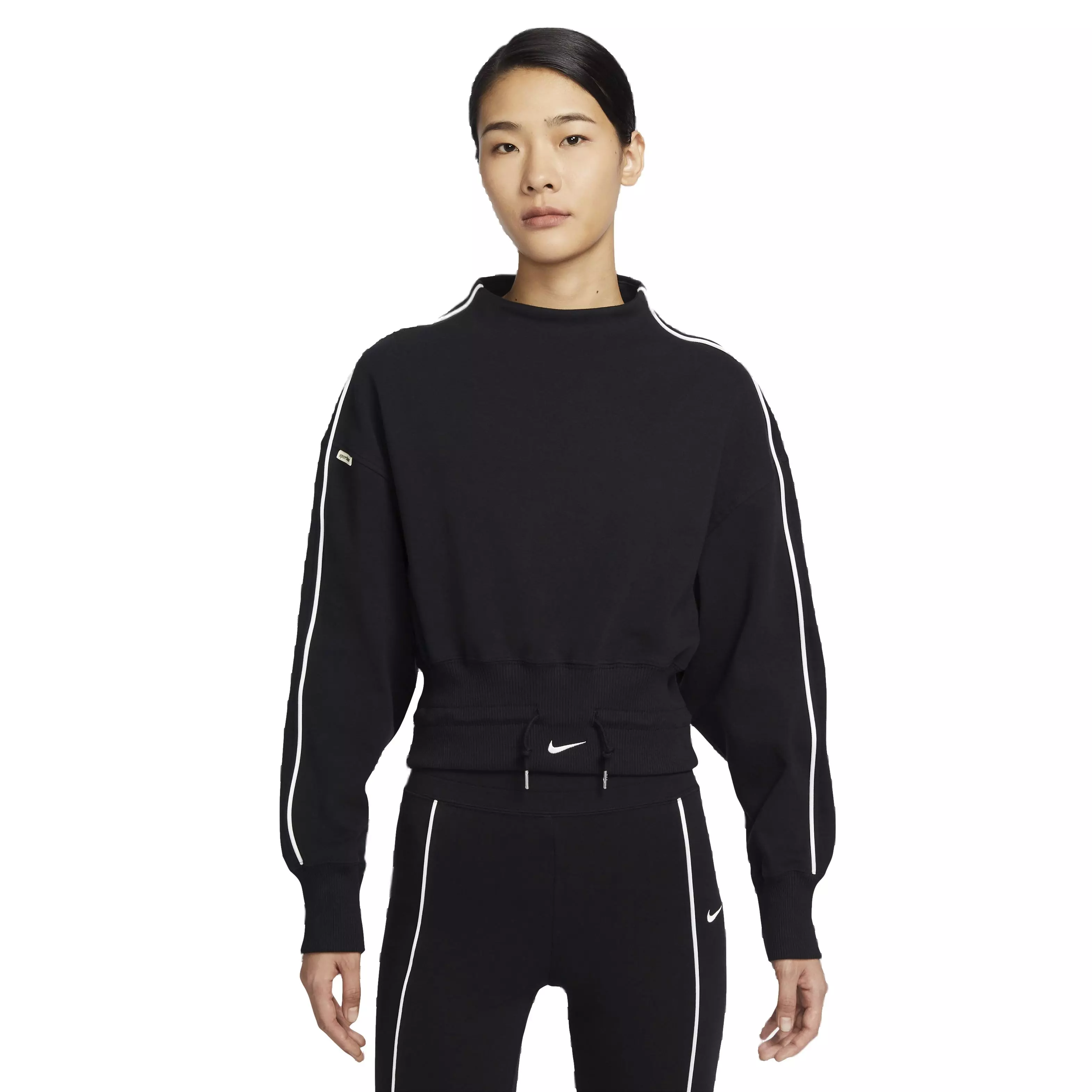 Nike Women's Sportswear Collection Mock-Neck Top -Black - BLACK