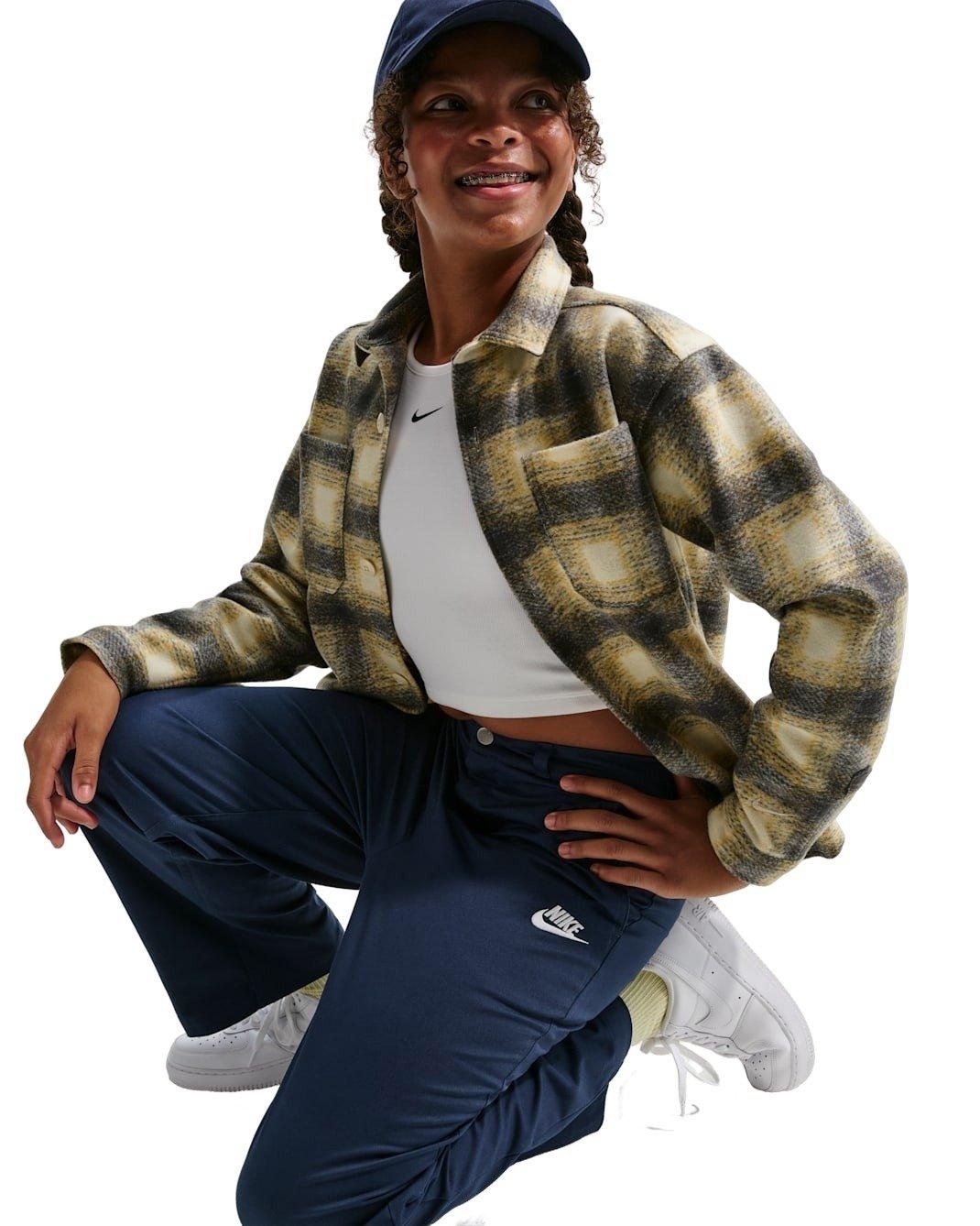 Nike Big Kids' Sportswear Club Woven Everyday Pants - Navy - NAVY Thumbnail View 6