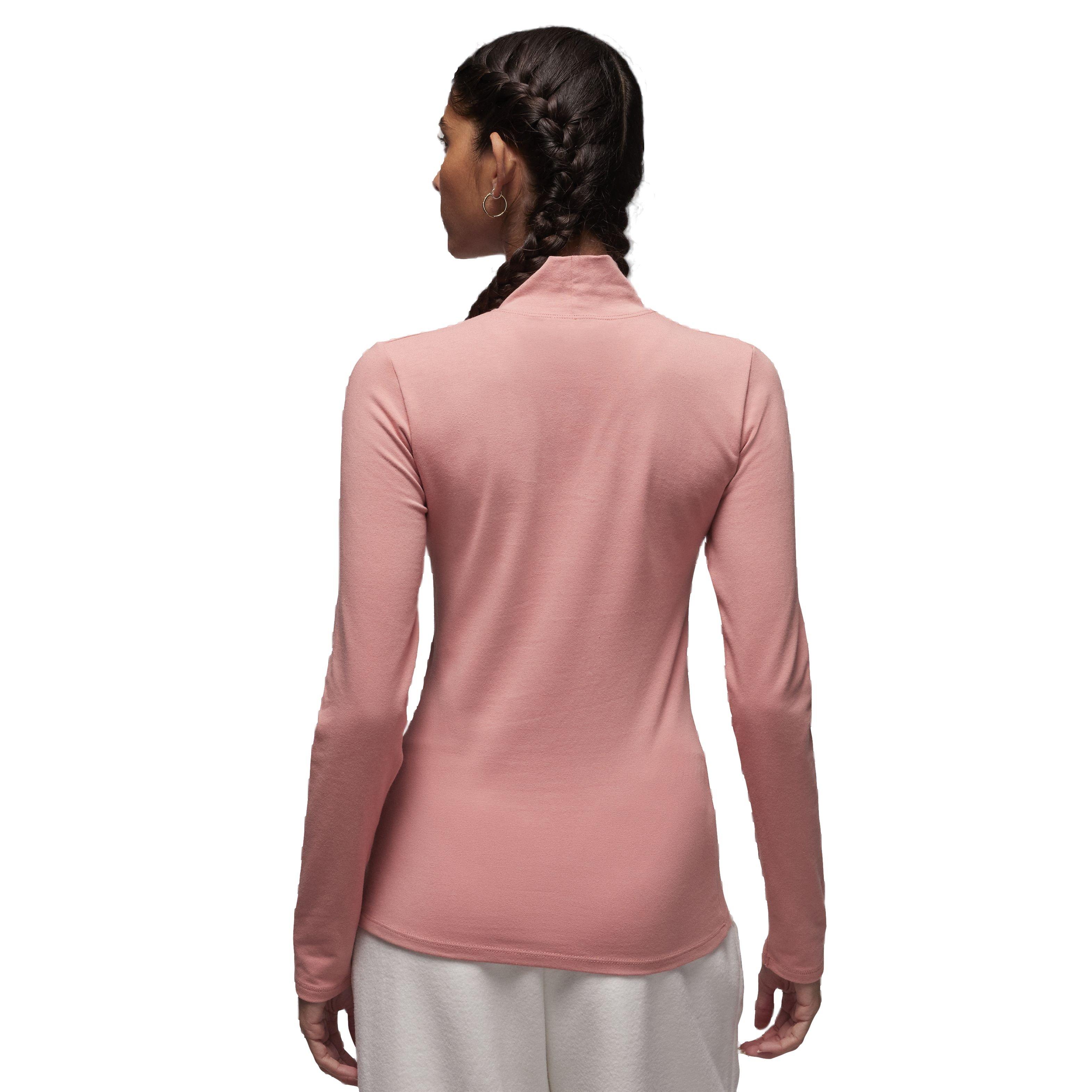 Jordan Women's Long-Sleeve Mock Neck Top - PINK Thumbnail View 2