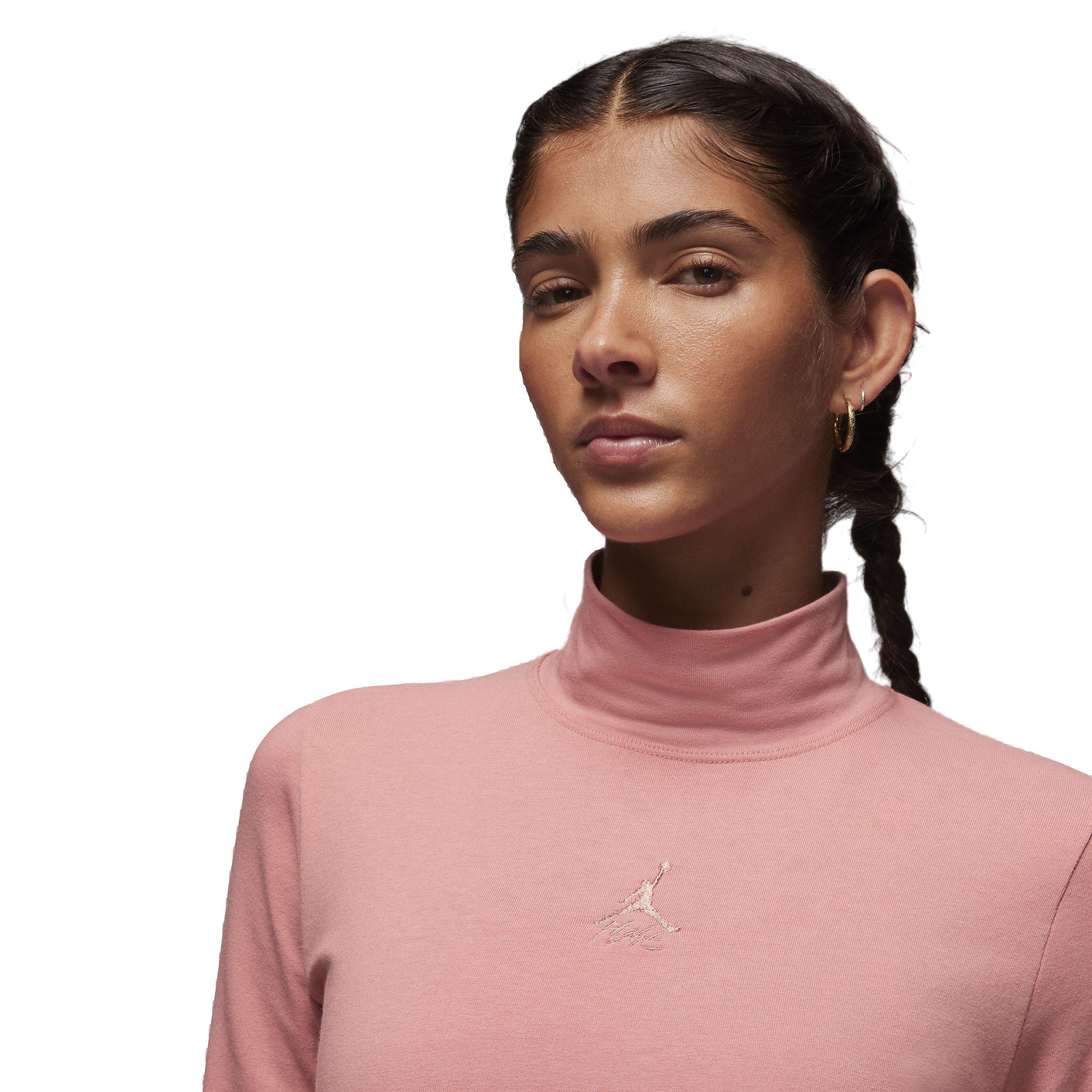 Jordan Women's Long-Sleeve Mock Neck Top - PINK Thumbnail View 3