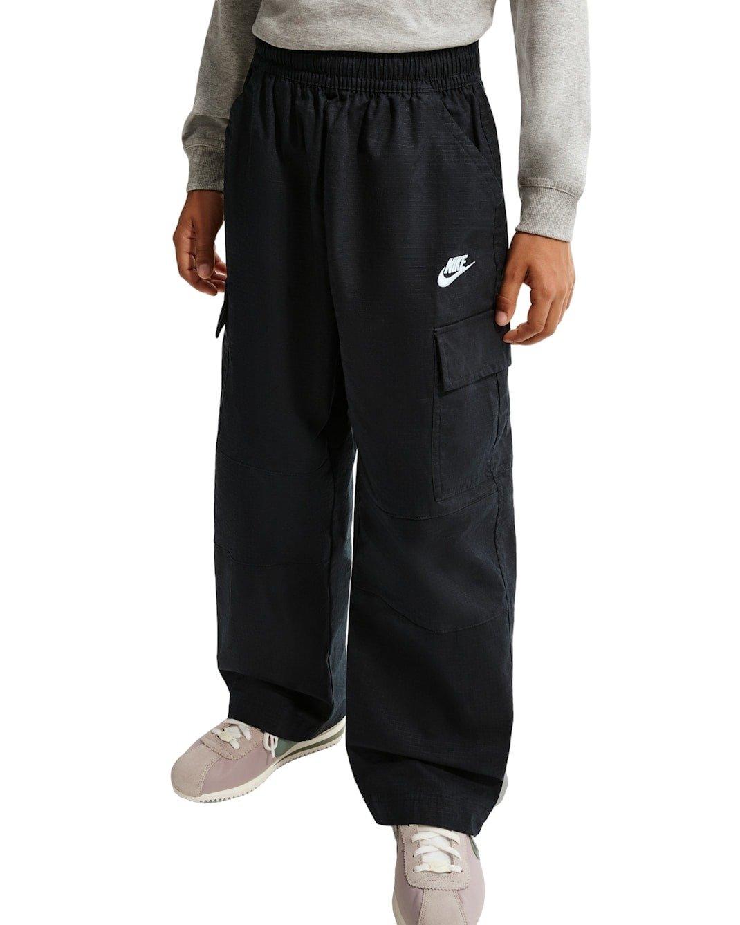 Nike Big Kids' Sportswear Club Woven Cargo Pants - Black - BLACK Thumbnail View 3