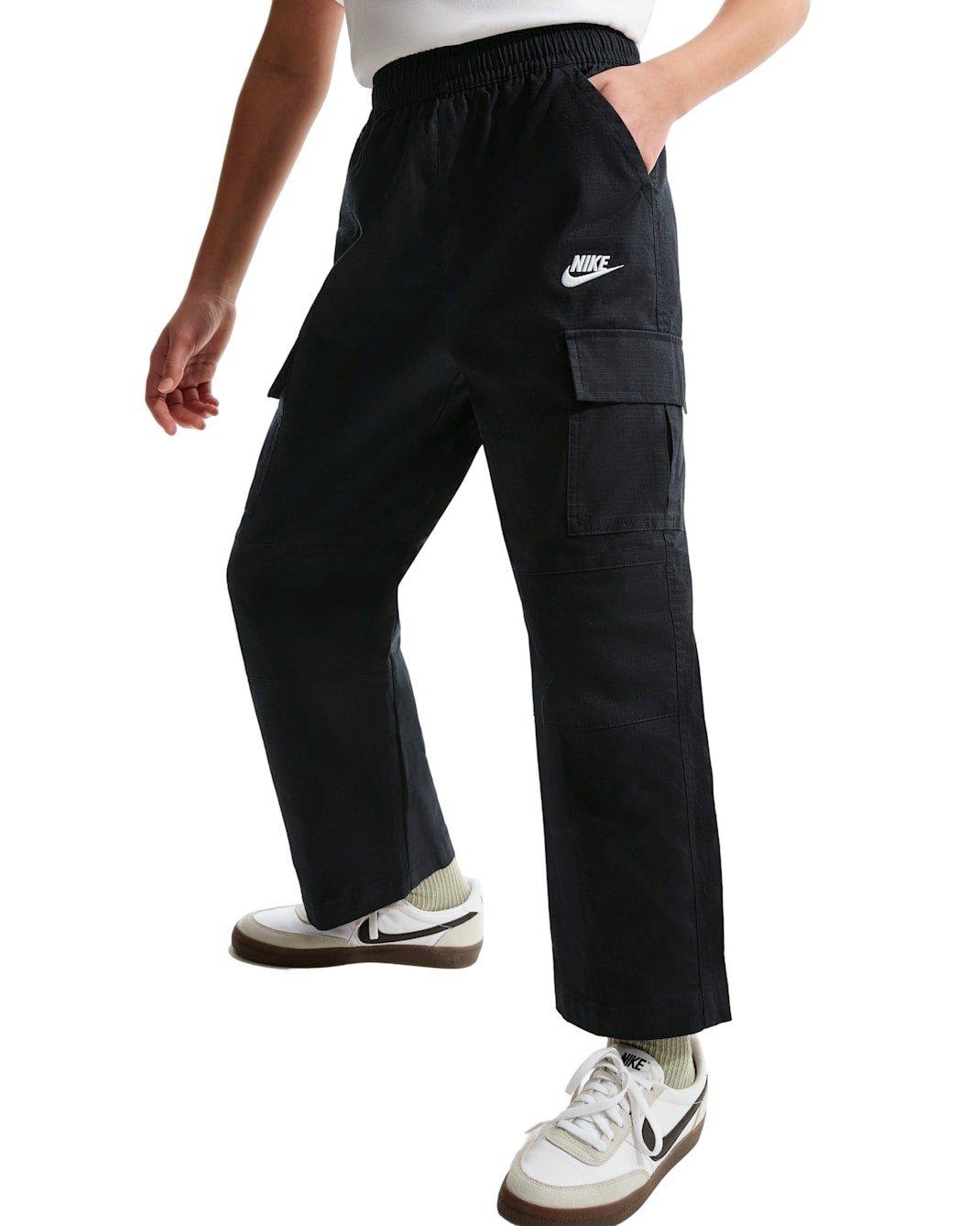 Nike Big Kids' Sportswear Club Woven Cargo Pants - Black - BLACK Thumbnail View 4