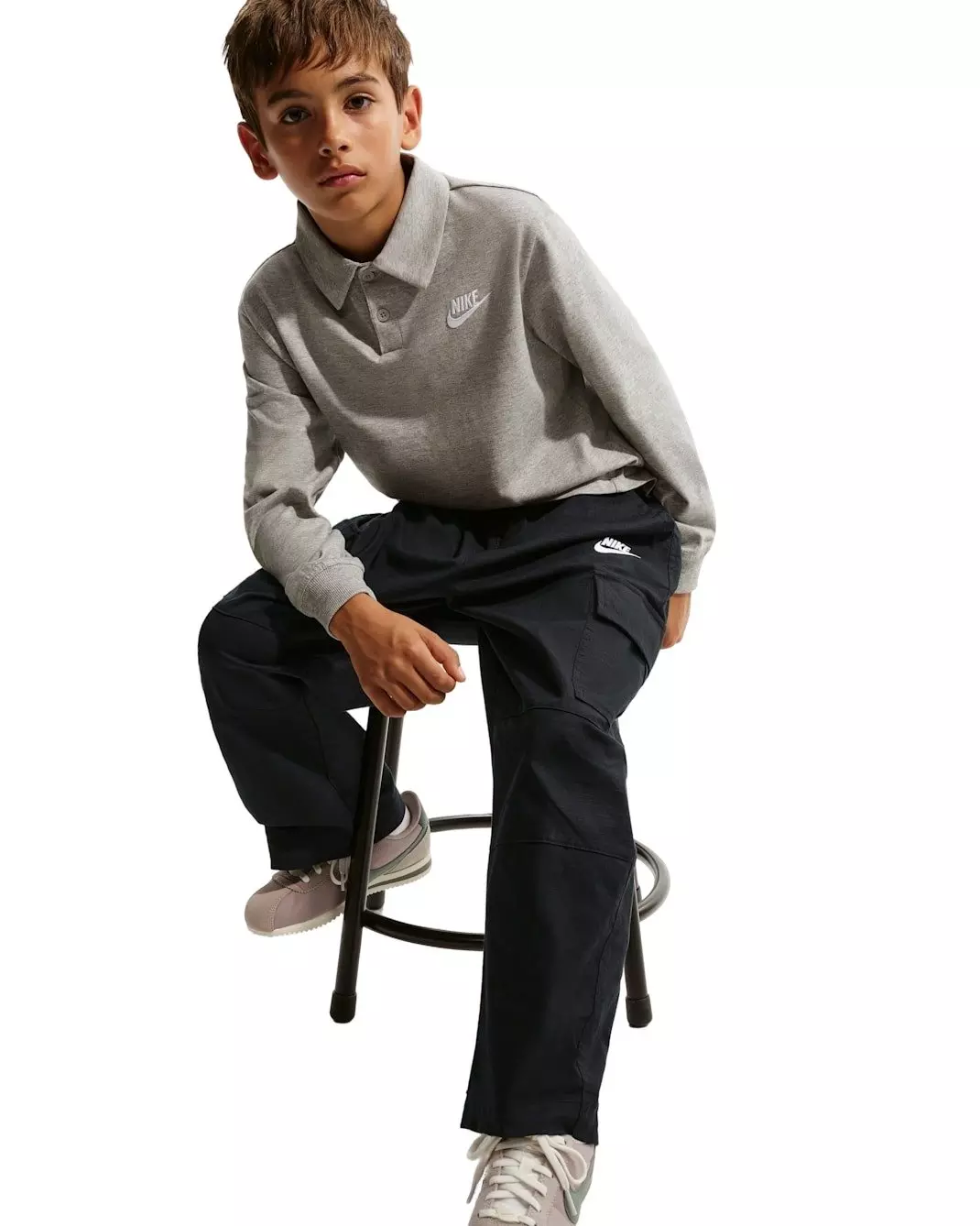 Nike Big Kids' Sportswear Club Woven Cargo Pants - Black - BLACK