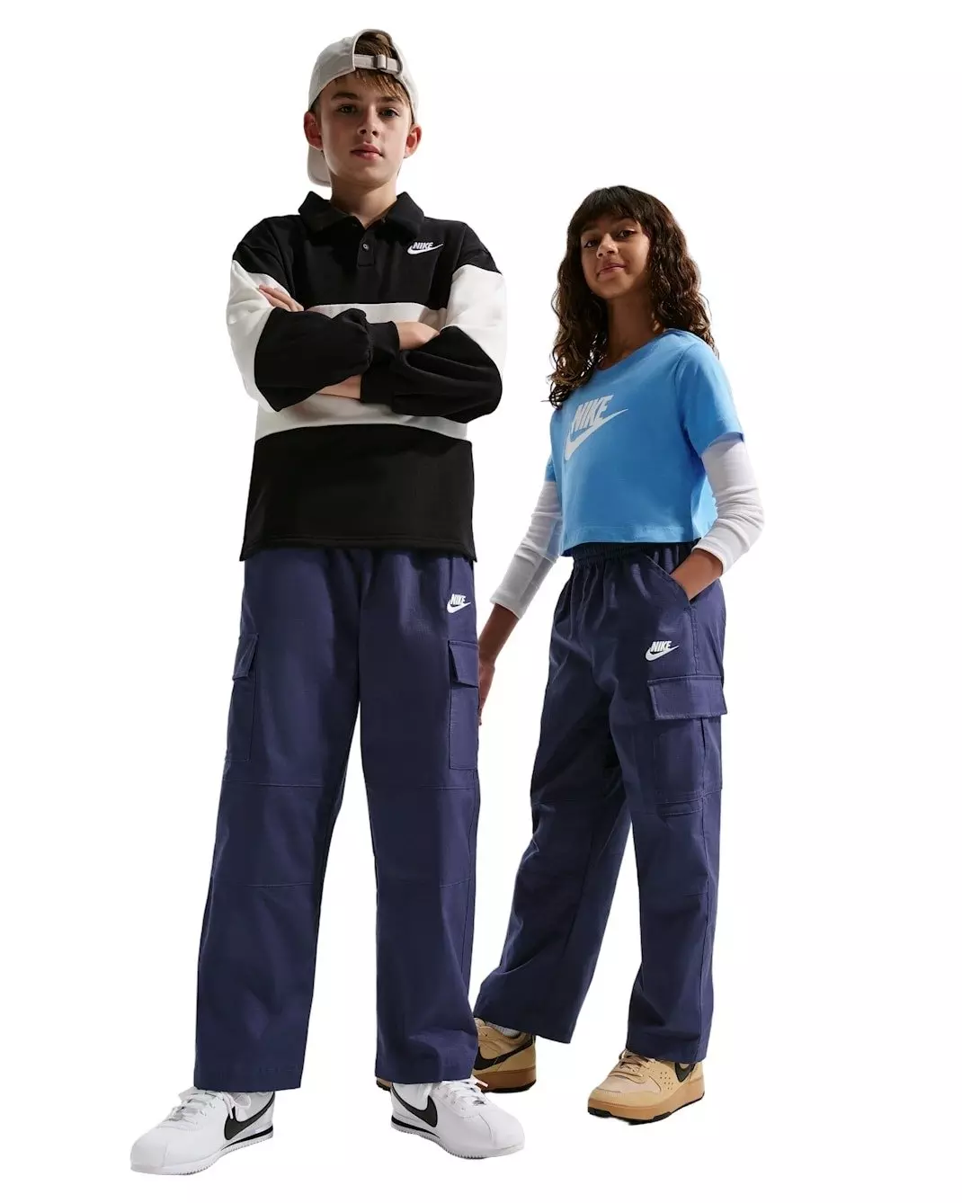 Nike Big Kids' Sportswear Club Woven Cargo Pants - Navy - NAVY